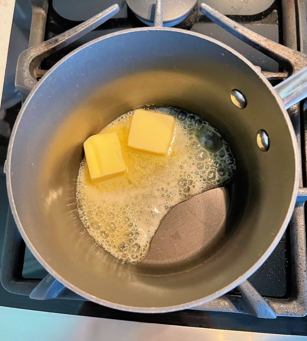 melt butter in saucepan for gravy