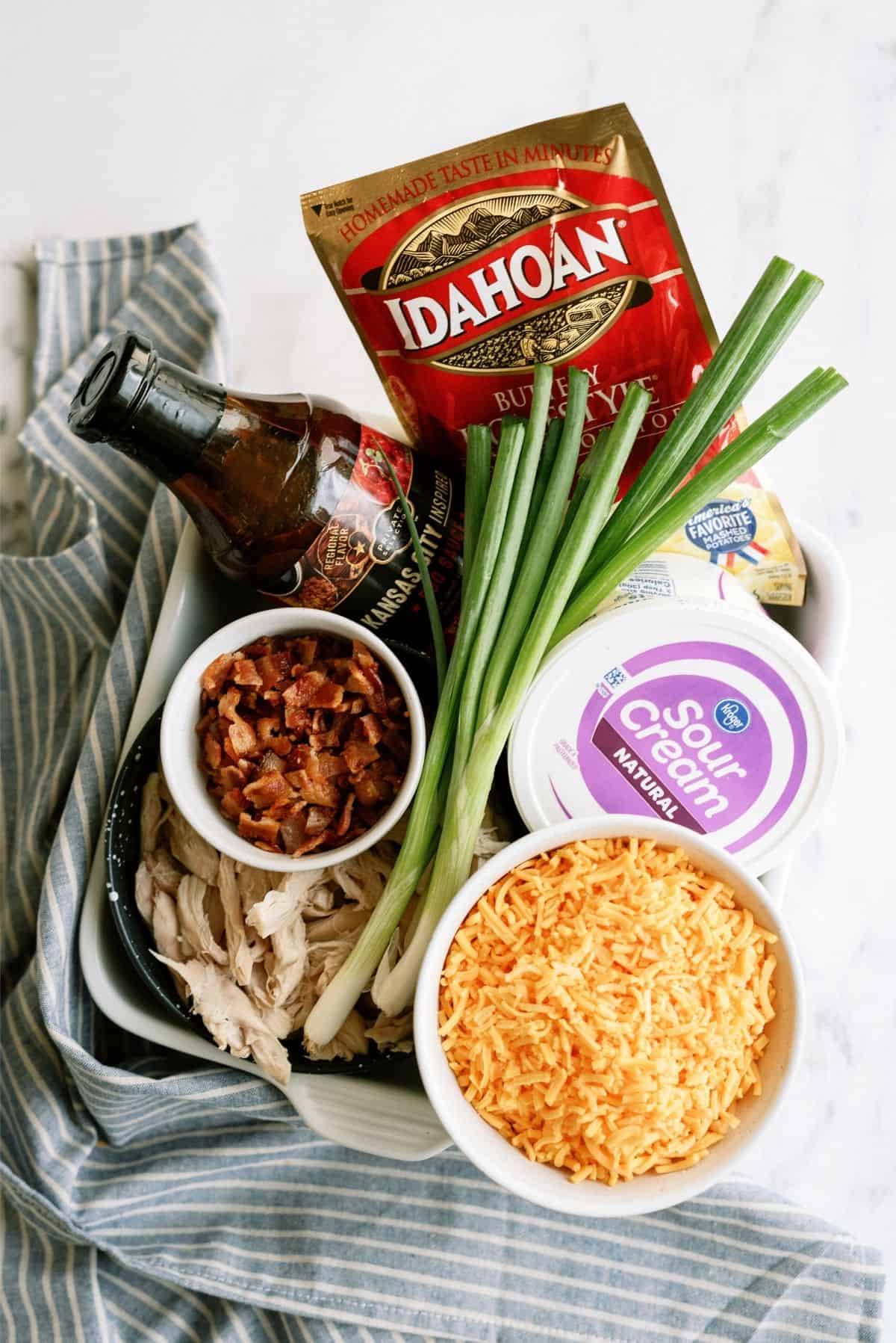 Ingredients for BBQ Chicken and Potato Casserole