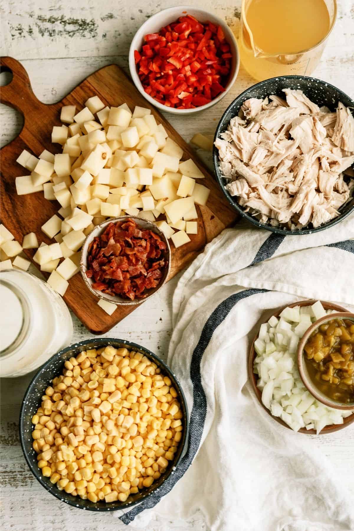 Ingredients needed for Chicken Corn Chowder