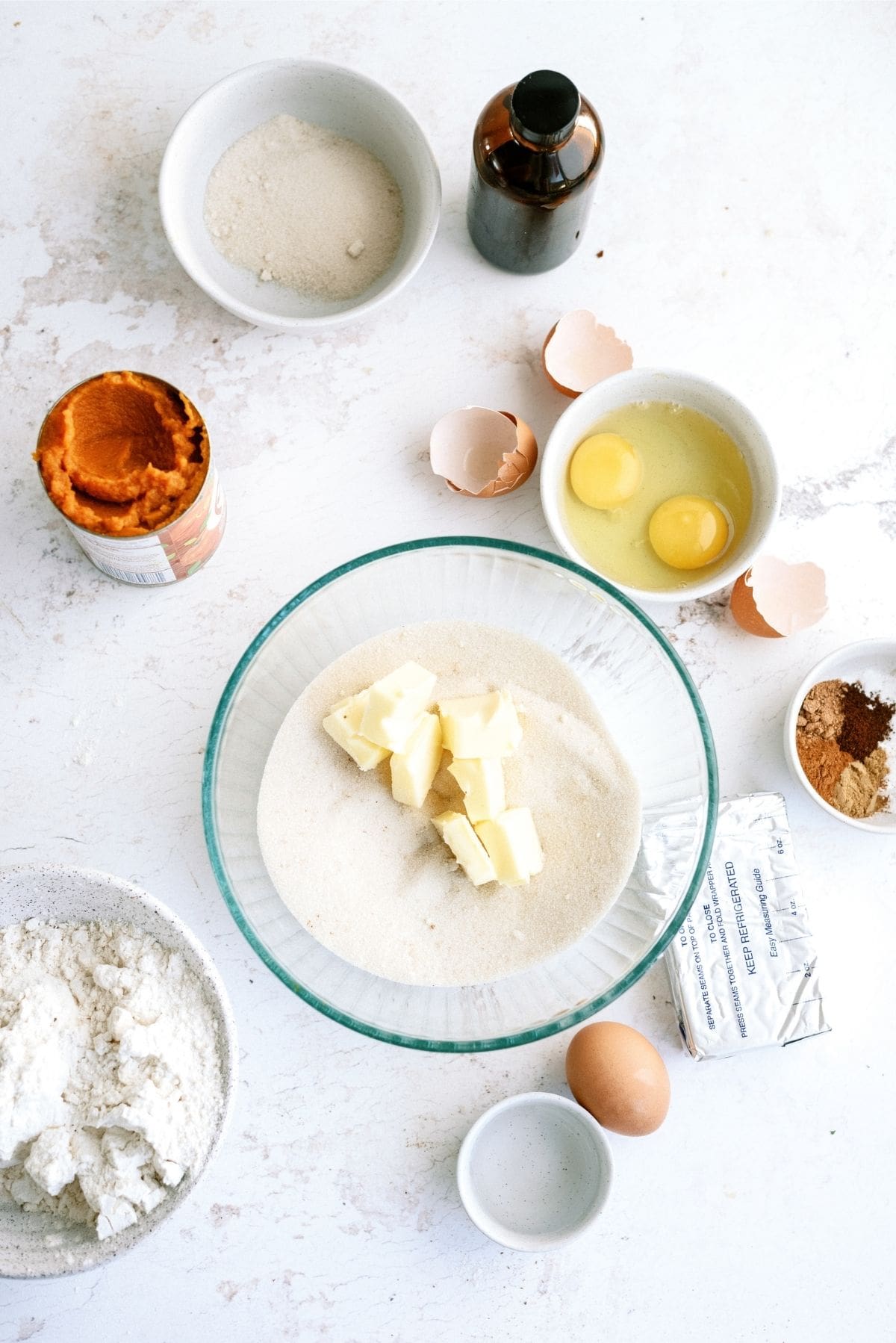 Ingredients for Cream Cheese and Pumpkin Roll Bars