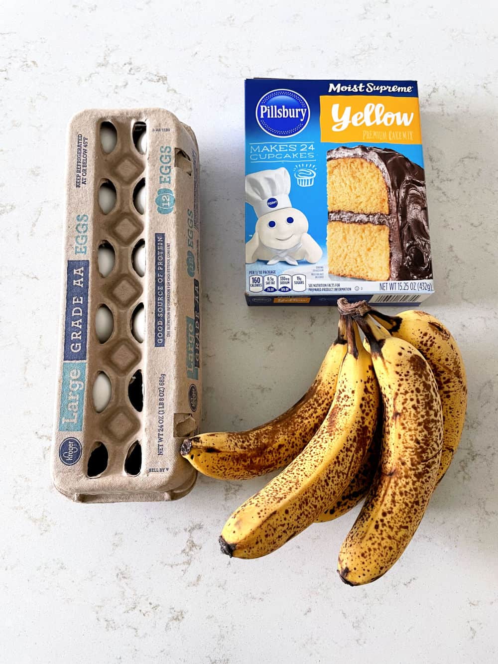 Ingredients for 3 Ingredient Banana Bread