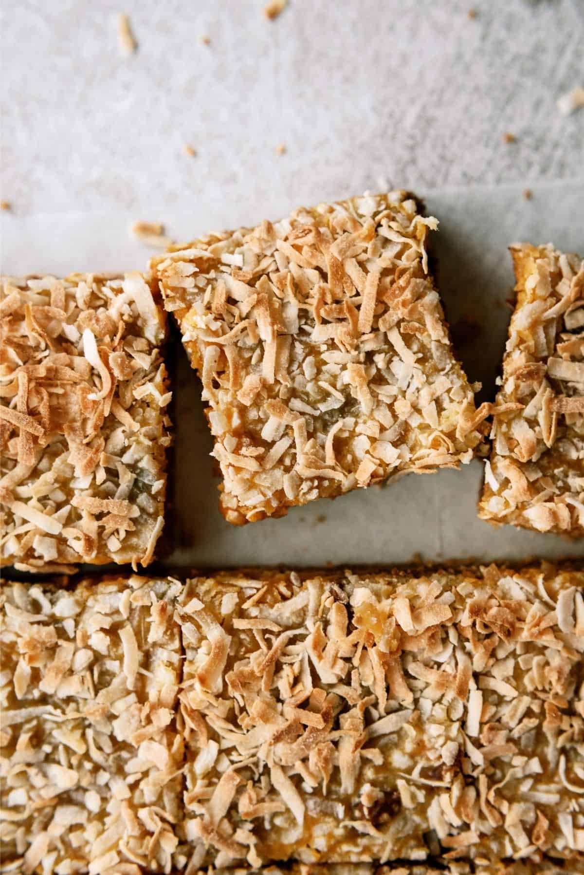 Magic Pumpkin Bars cute into squares