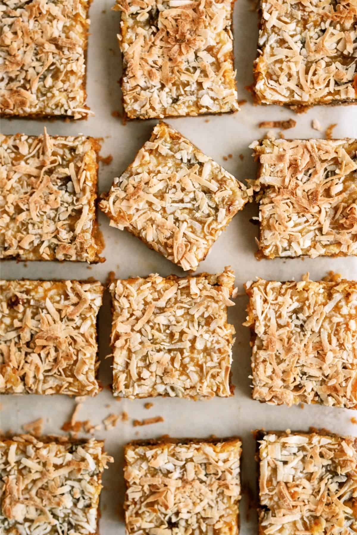 Magic Pumpkin Bars cut into squares