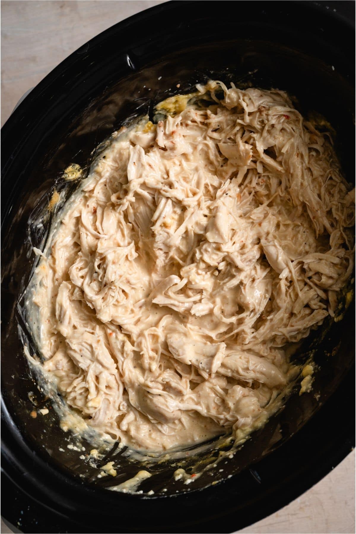 Slow Cooker Italian Chicken inside the slow cooker.