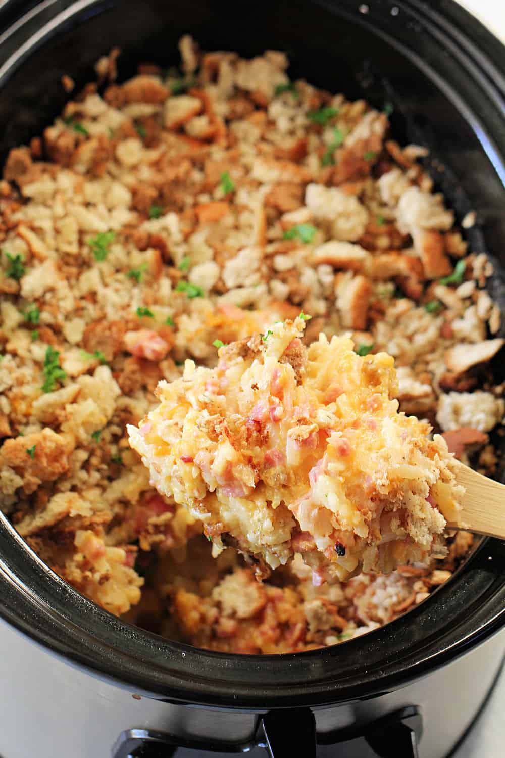 Slow Cooker Ham & Potato Casserole Recipe - Six Sisters Stuff