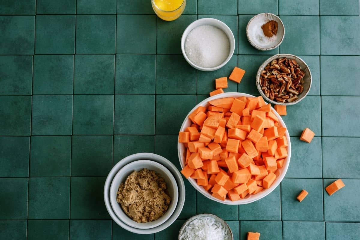 Ingredients for Coconut Pecan Sweet Potatoes