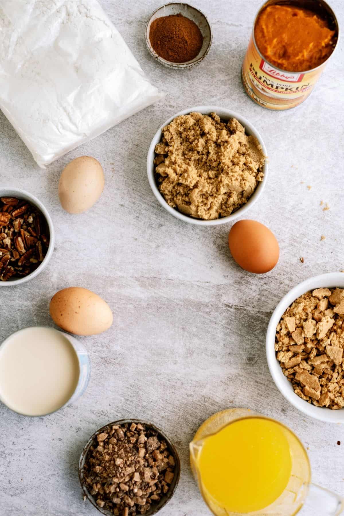 Ingredients for Pumpkin Dump Cake 