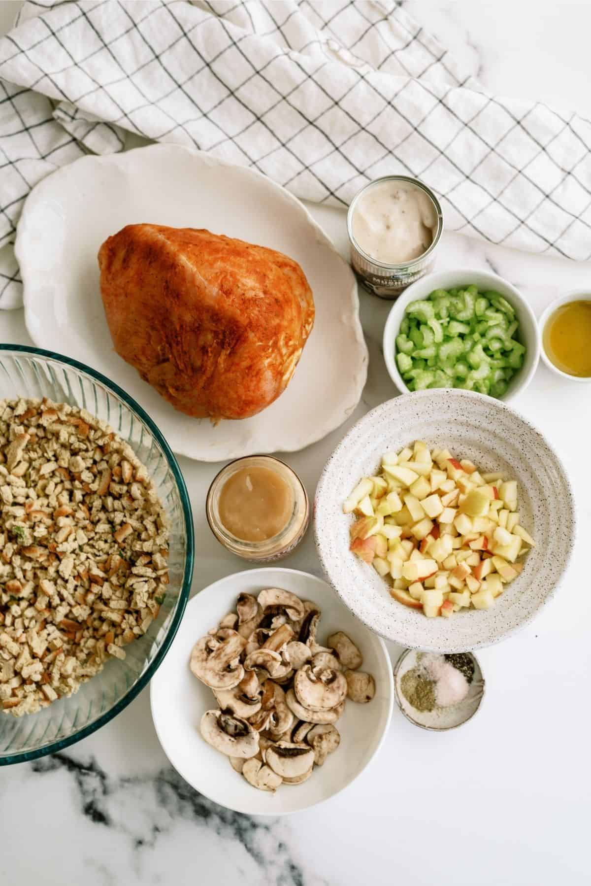 Ingredients for Slow Cooker Turkey and Stuffing