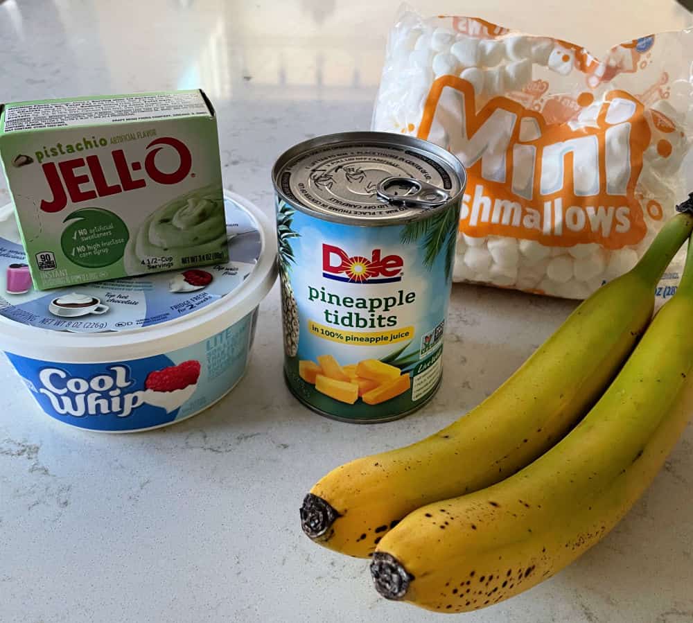 Ingredients needed to make Pistachio Jello Salad