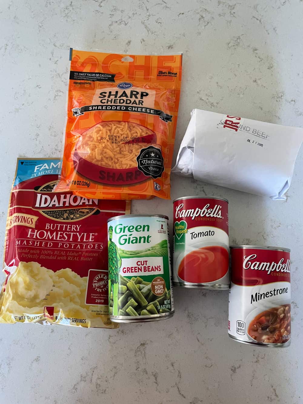 Ingredients needed for Quick and Easy Shepherd's Pie 