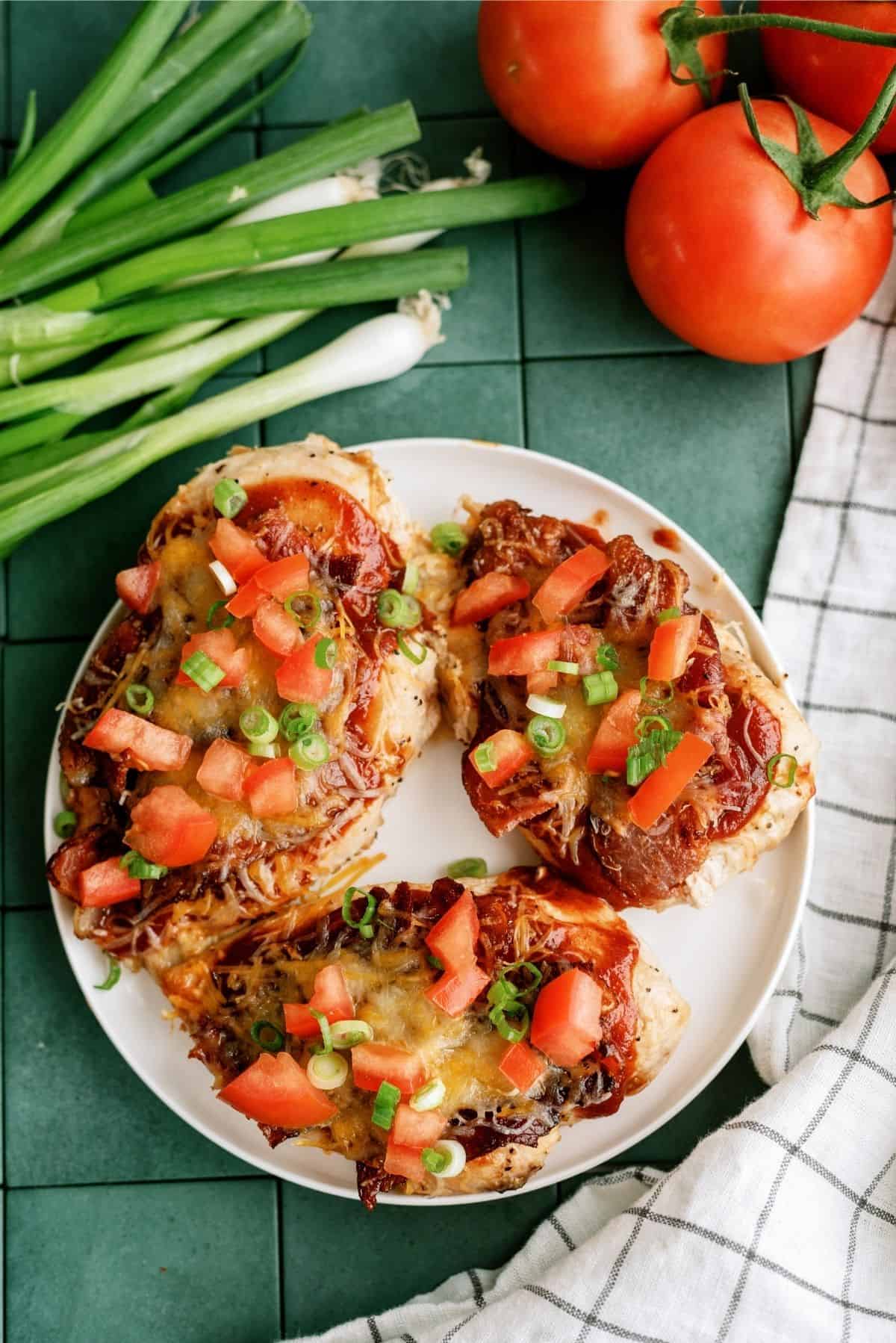 Monterey Chicken on a white plate