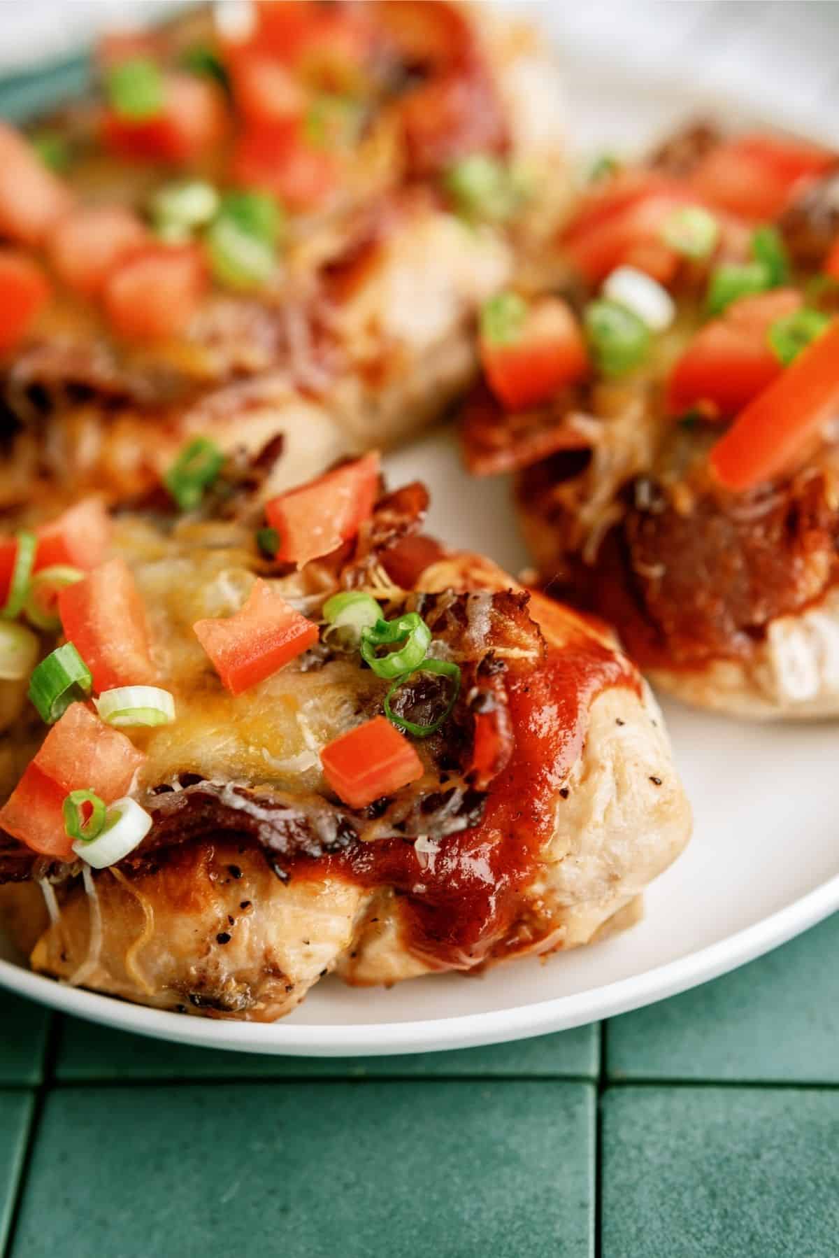 Monterey Chicken Pieces on a white plate