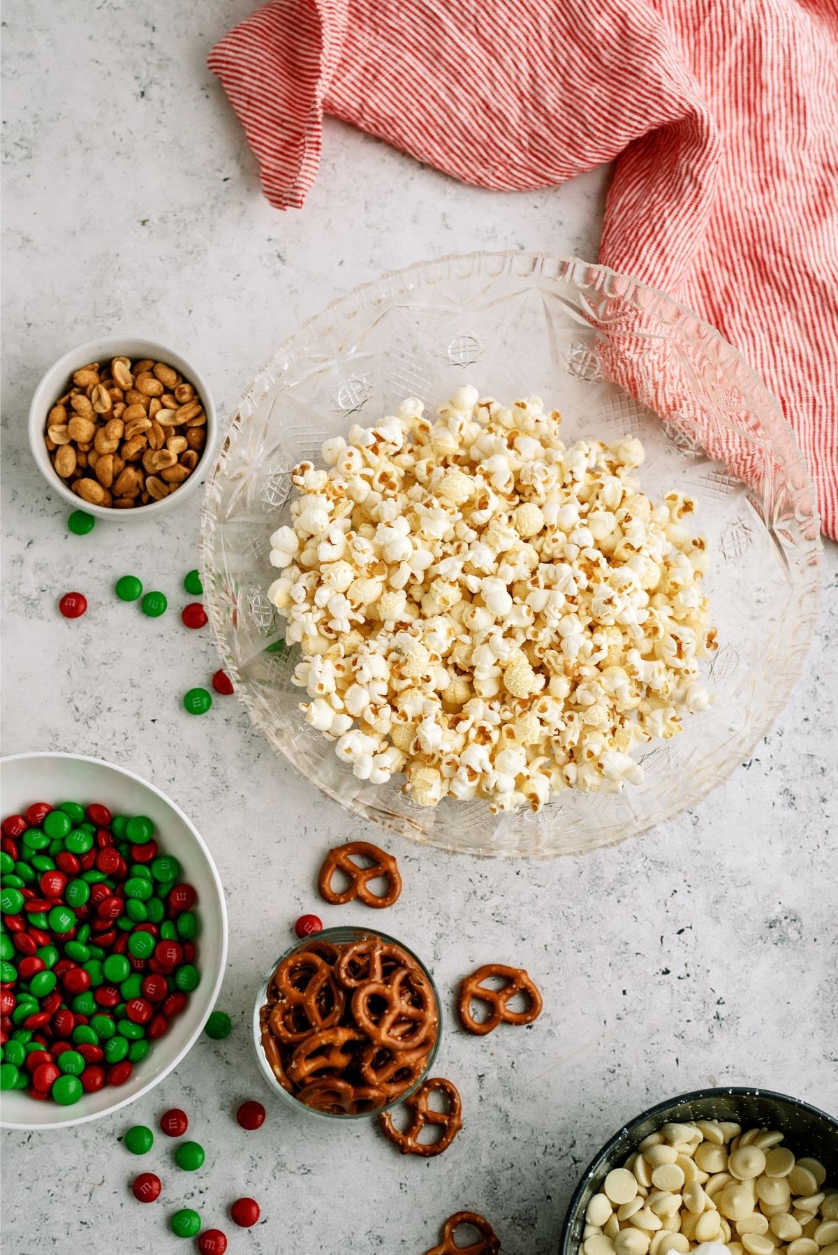 Ingredients for Sweet and Salty White Chocolate Popcorn