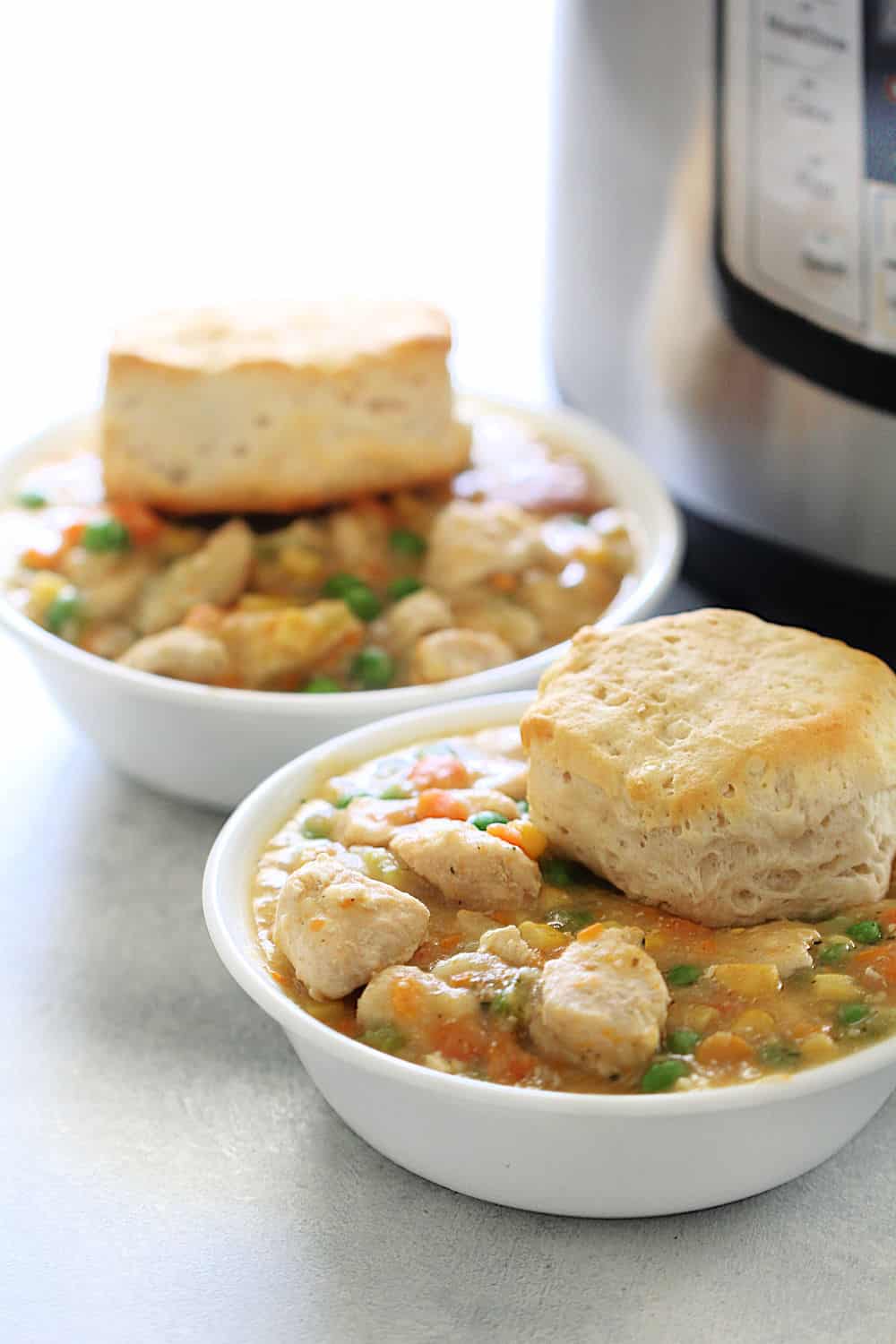 Instant Pot Chicken Pot Pie and Biscuits Recipe