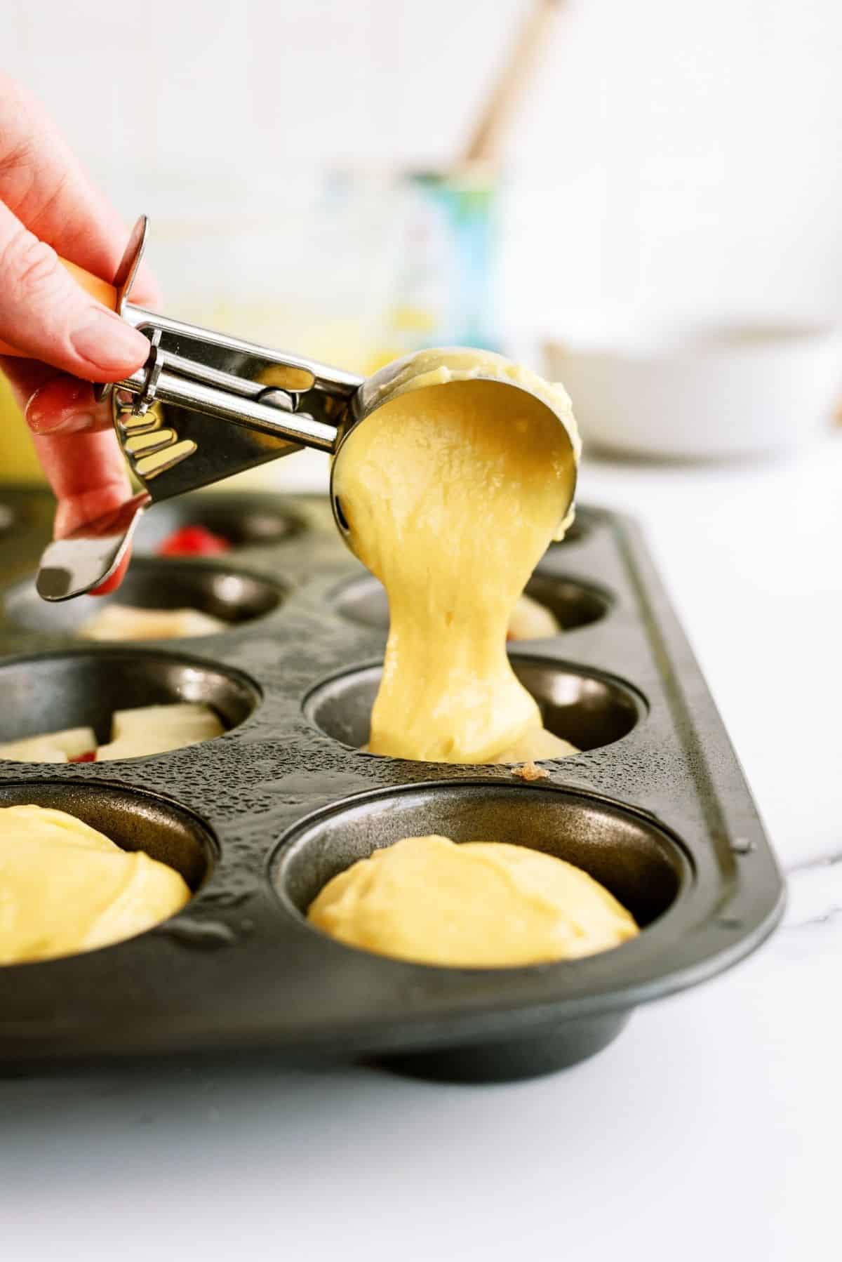 Batter in muffin tins