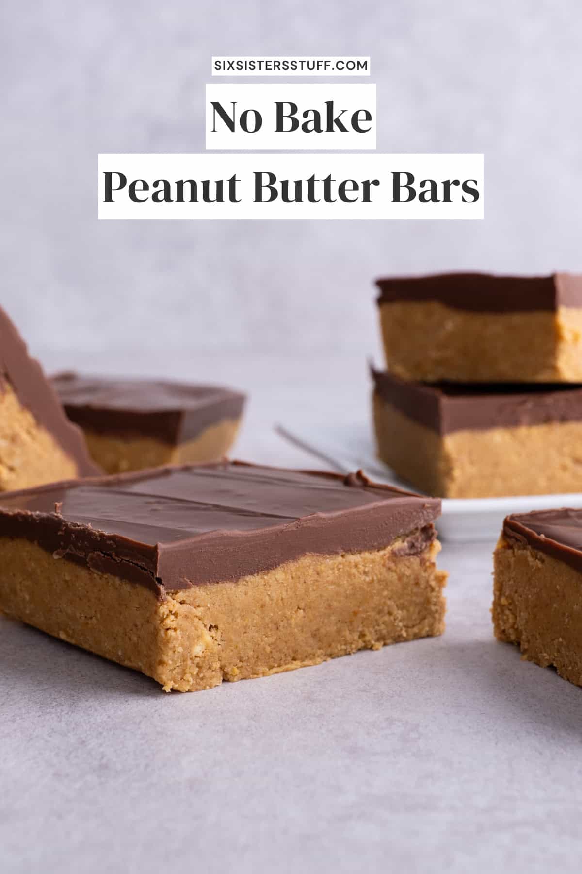 No Bake Peanut Butter Bars Recipe - Six Sisters' Stuff