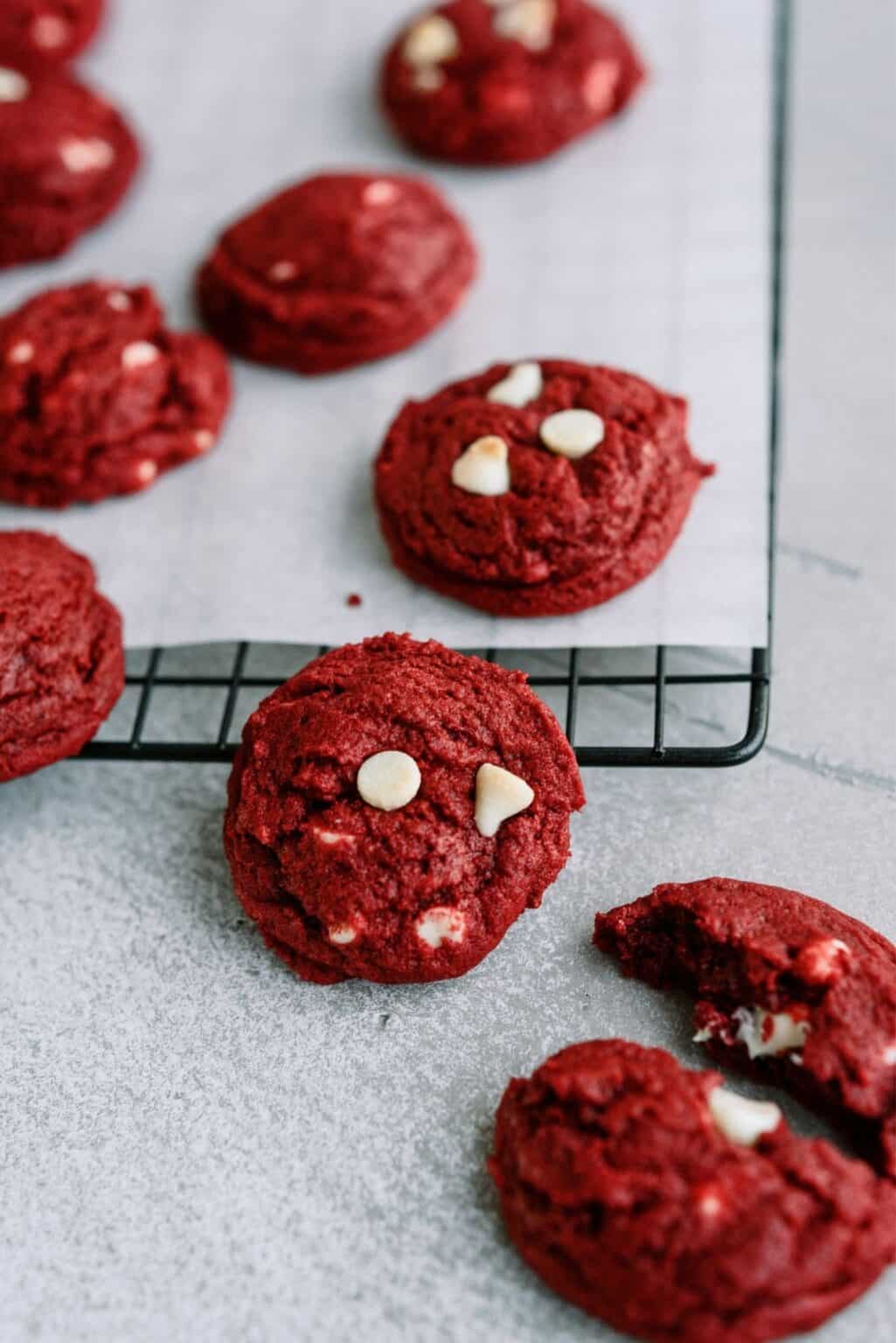 Red Velvet White Chocolate Chip Cookies Recipe -Six Sisters' Stuff