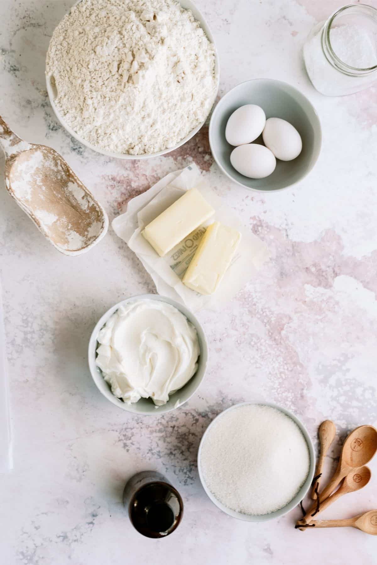 Ingredients for Valentine Sugar Cookies