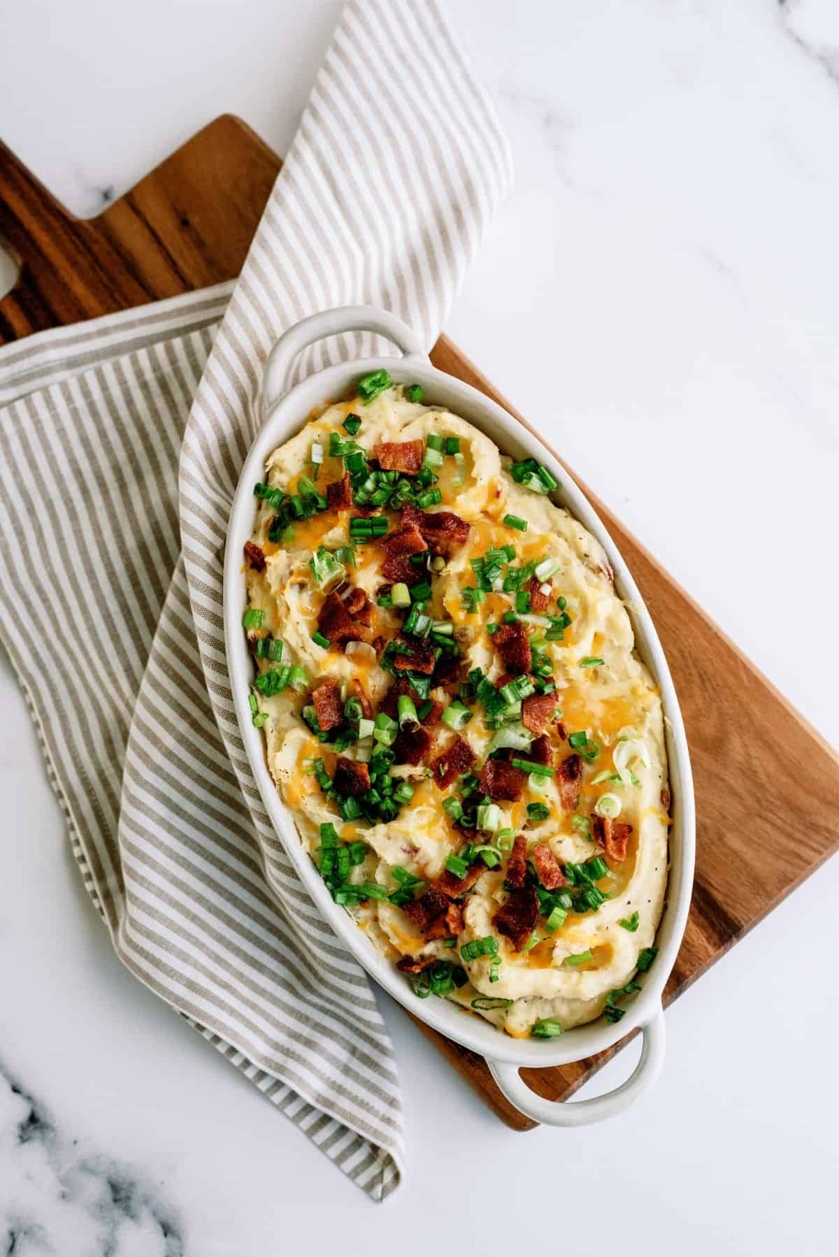 Cheesy Ranch Potatoes in a baking dish