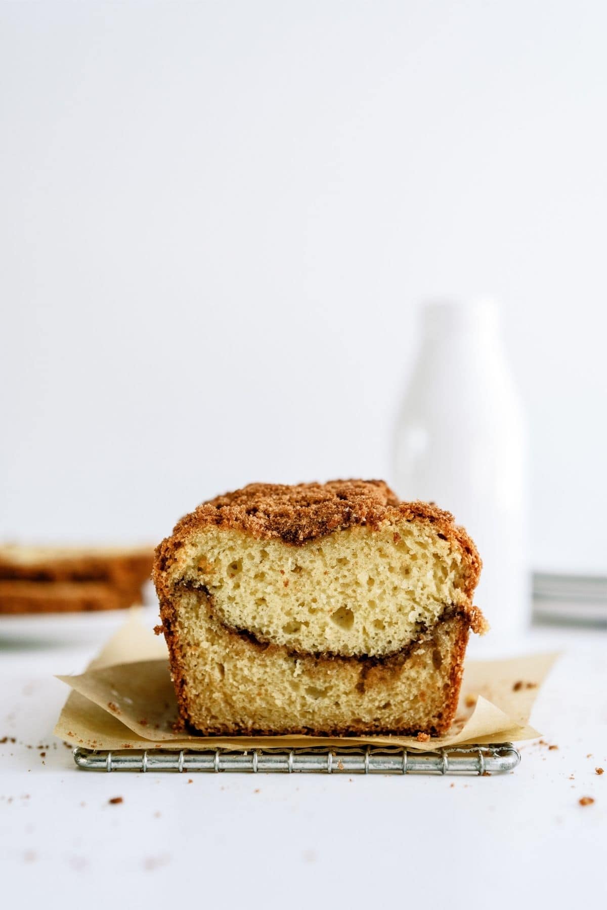 Cinnamon and Sugar Quick Bread sliced