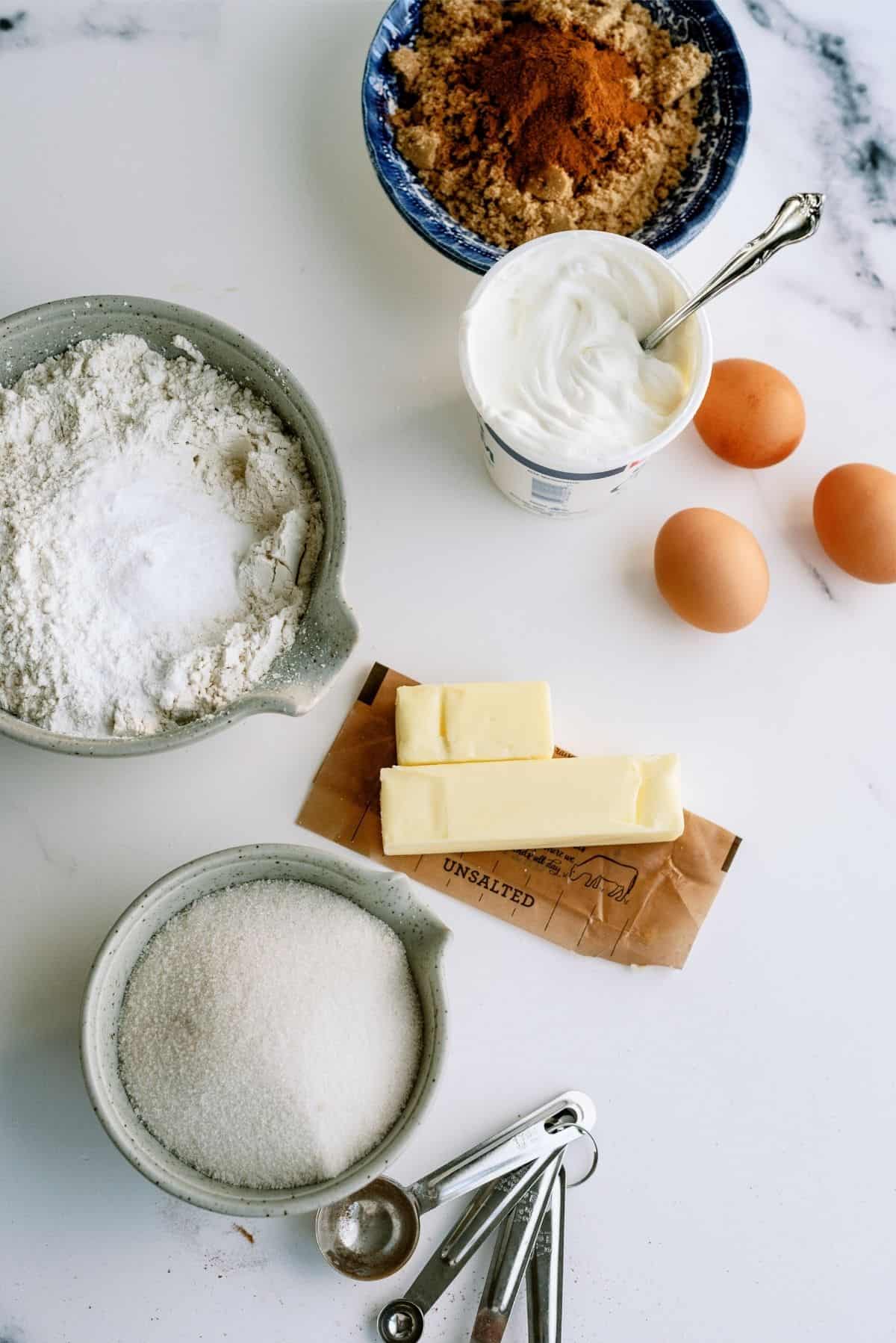 Ingredients for Cinnamon and Sugar Quick Bread