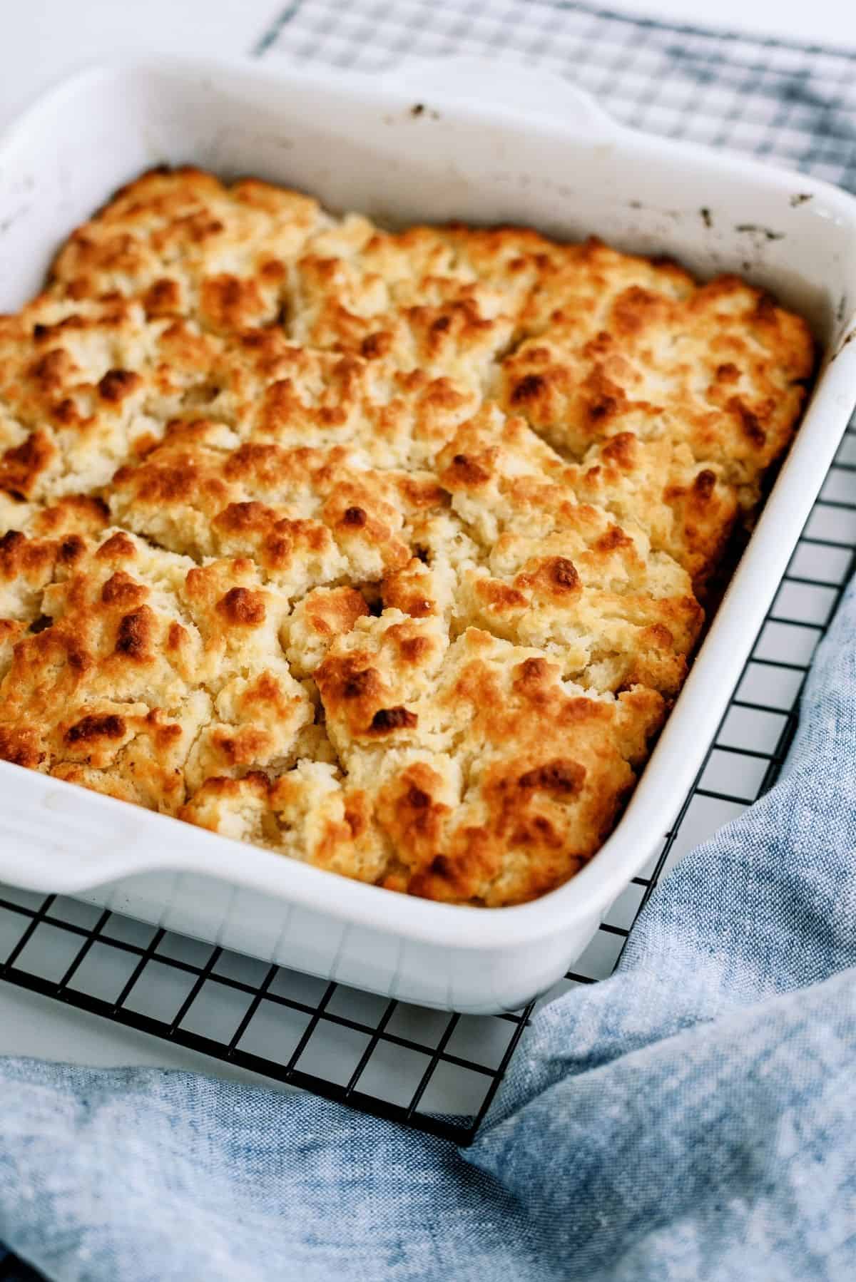 Easy Pan Butter Biscuits in 8x8 Baking Dish