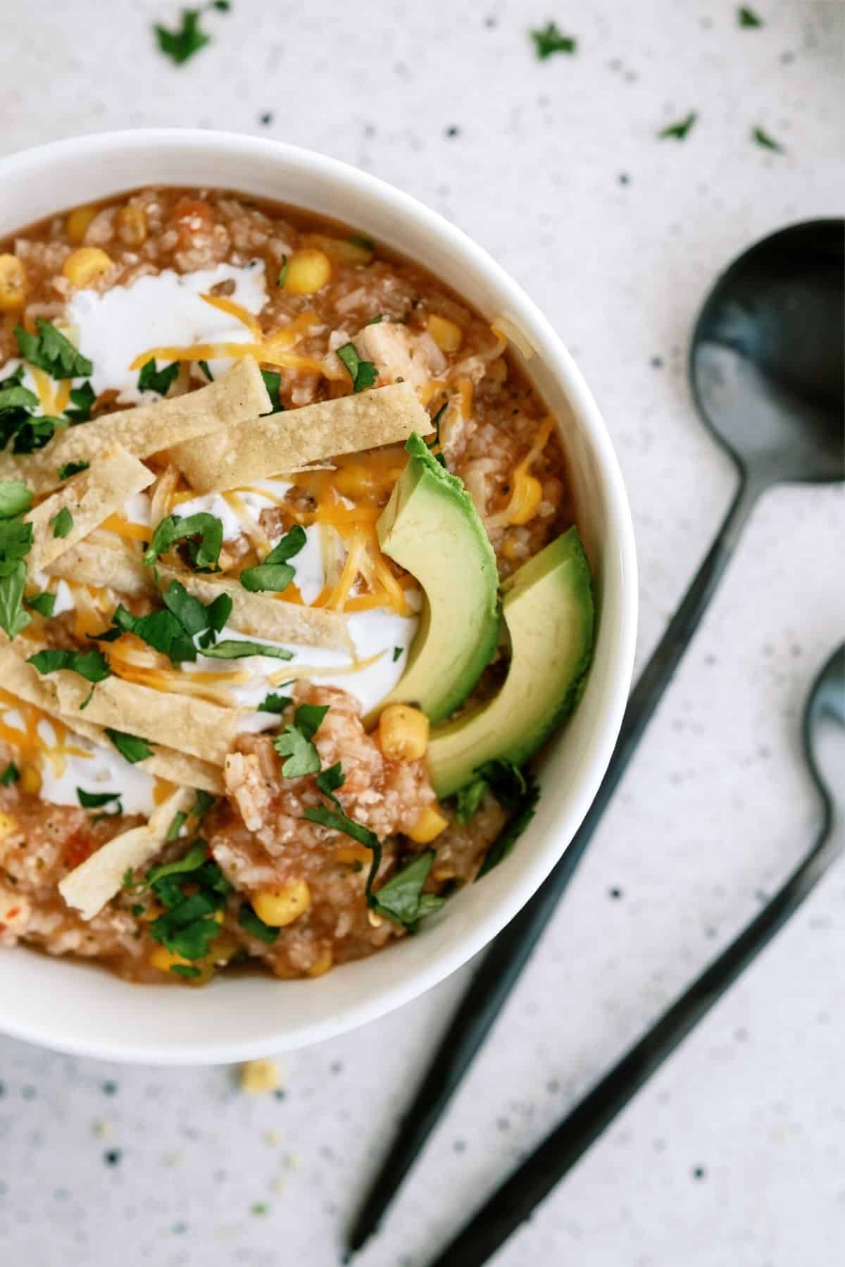 Easy Chicken Tortilla Soup with Rice - My Sequined Life