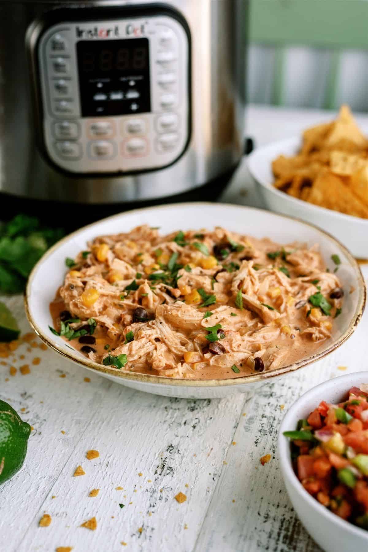 Instant Pot Creamy Fiesta Chicken Recipe in a bowl