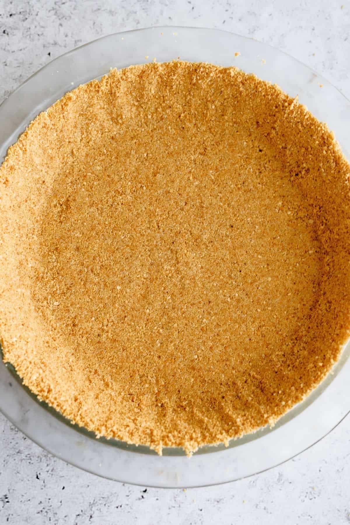 Graham cracker crust in pie plate