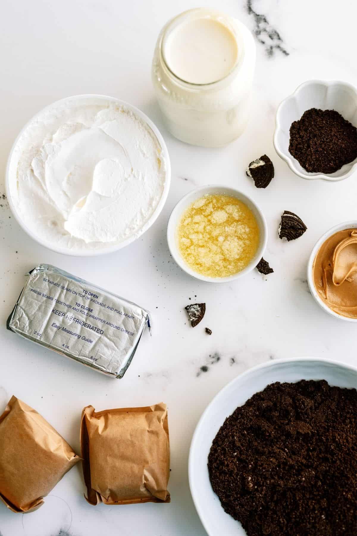 Ingredients for Chocolate Peanut Butter Lasagna