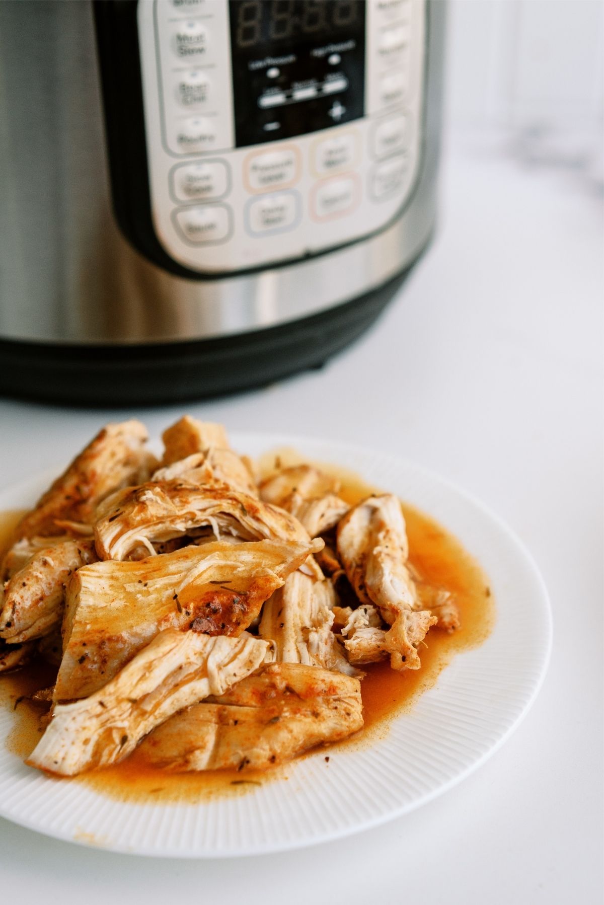 Instant Pot Chicken and Gravy on a plate