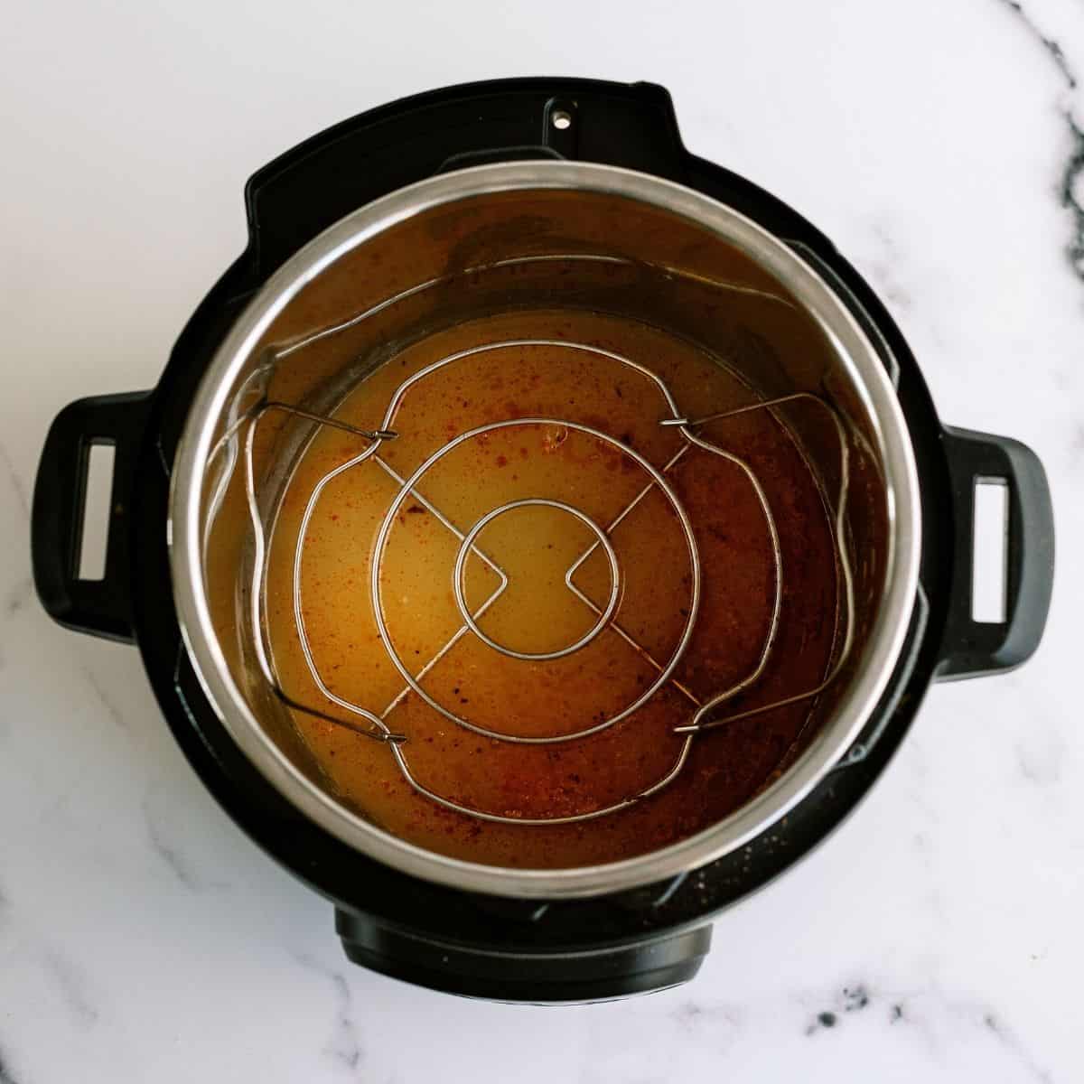 Chicken Broth in Instant Pot with trivet