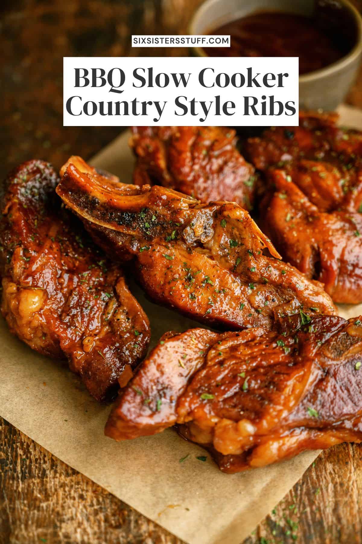 Slow Cooker BBQ Country Style Ribs Recipe - Six Sisters' Stuff