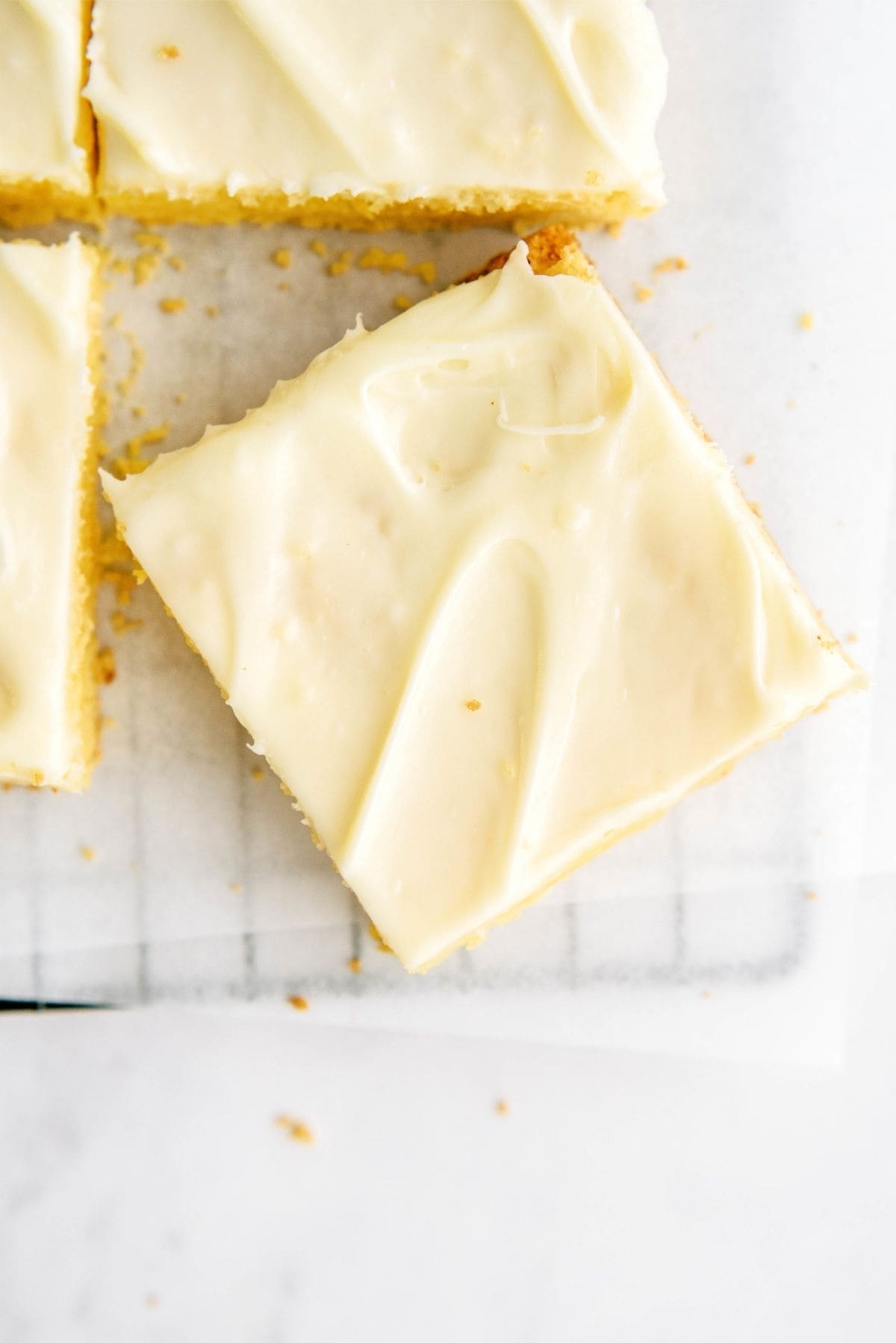 A slice of Frosted Gooey Lemon Bars