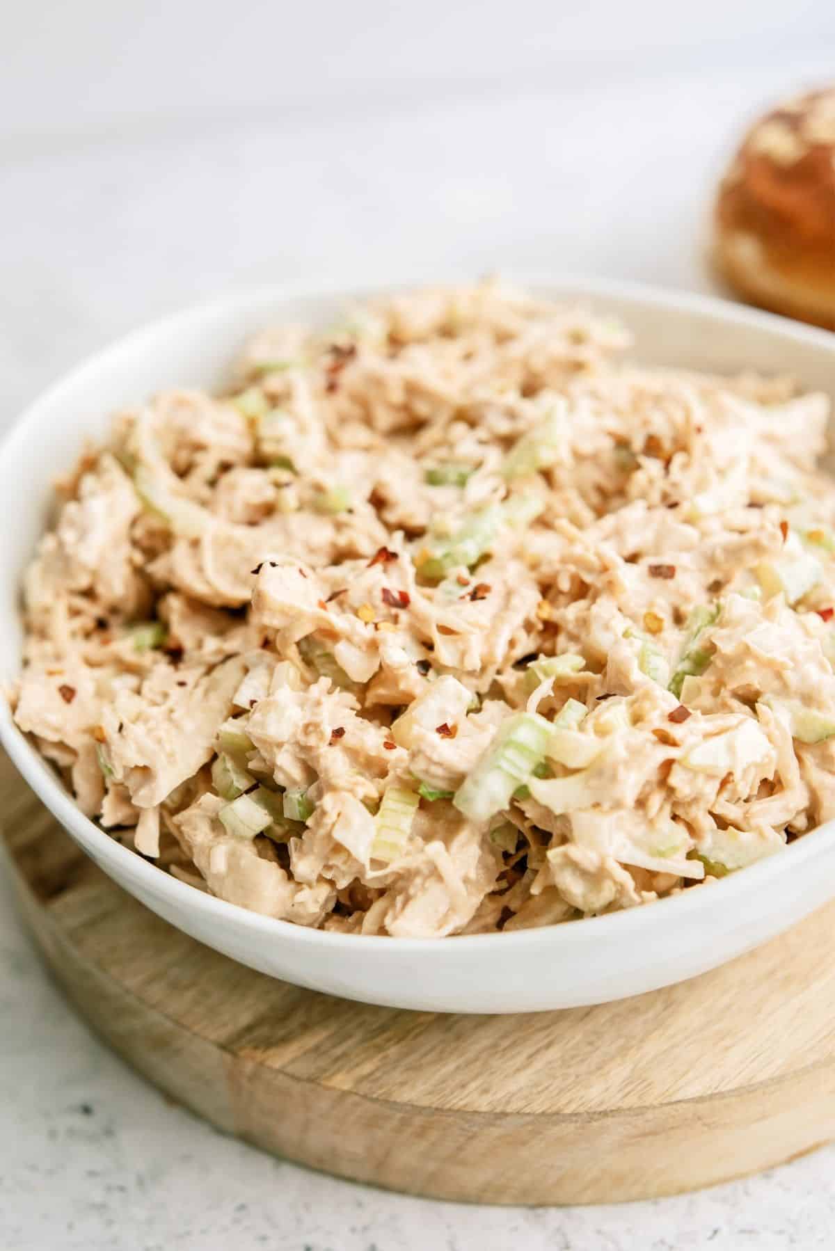 A bowl full of BBQ Chicken Salad