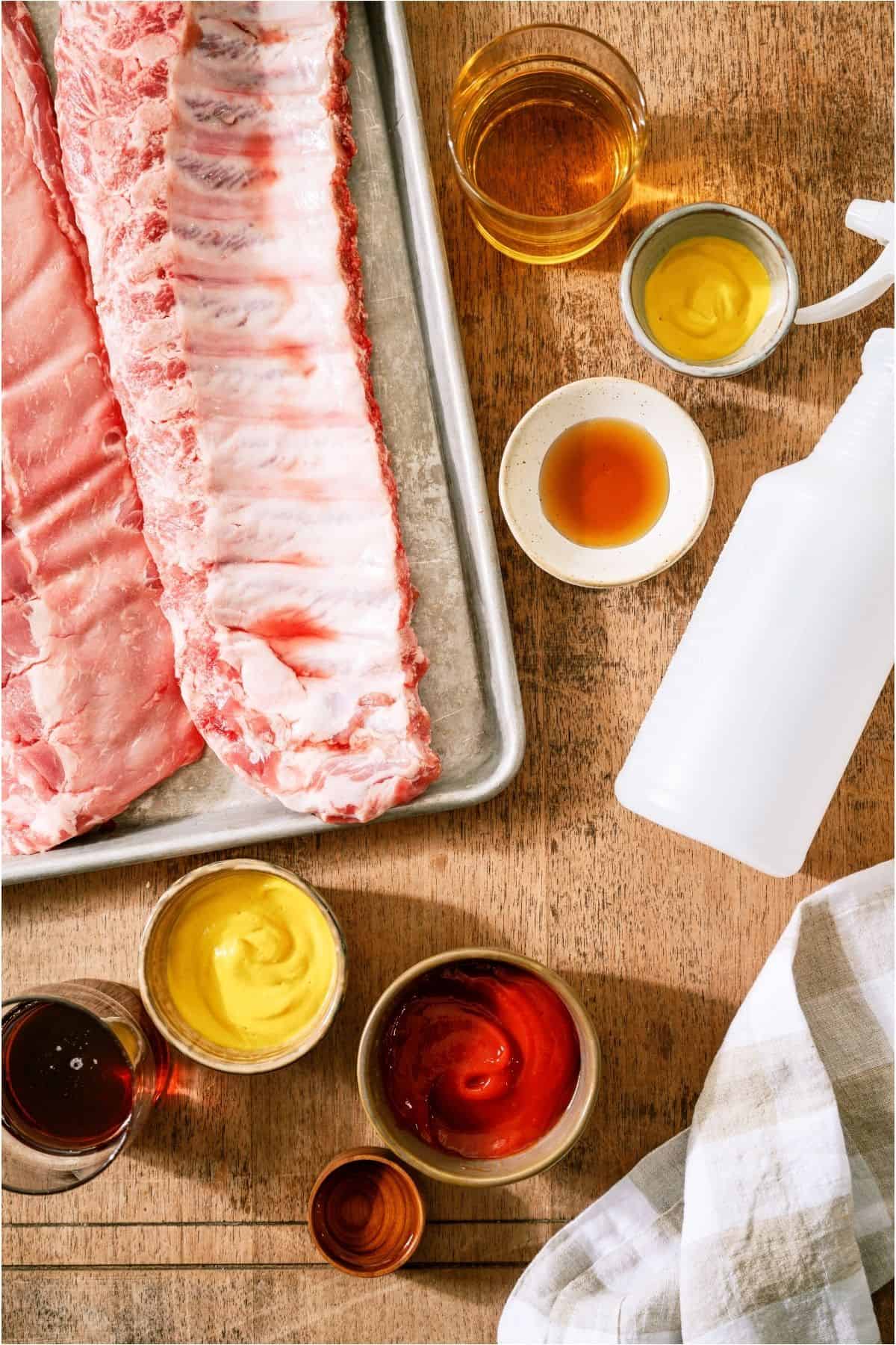 Ingredients needed to make Easy Smoked BBQ Ribs.