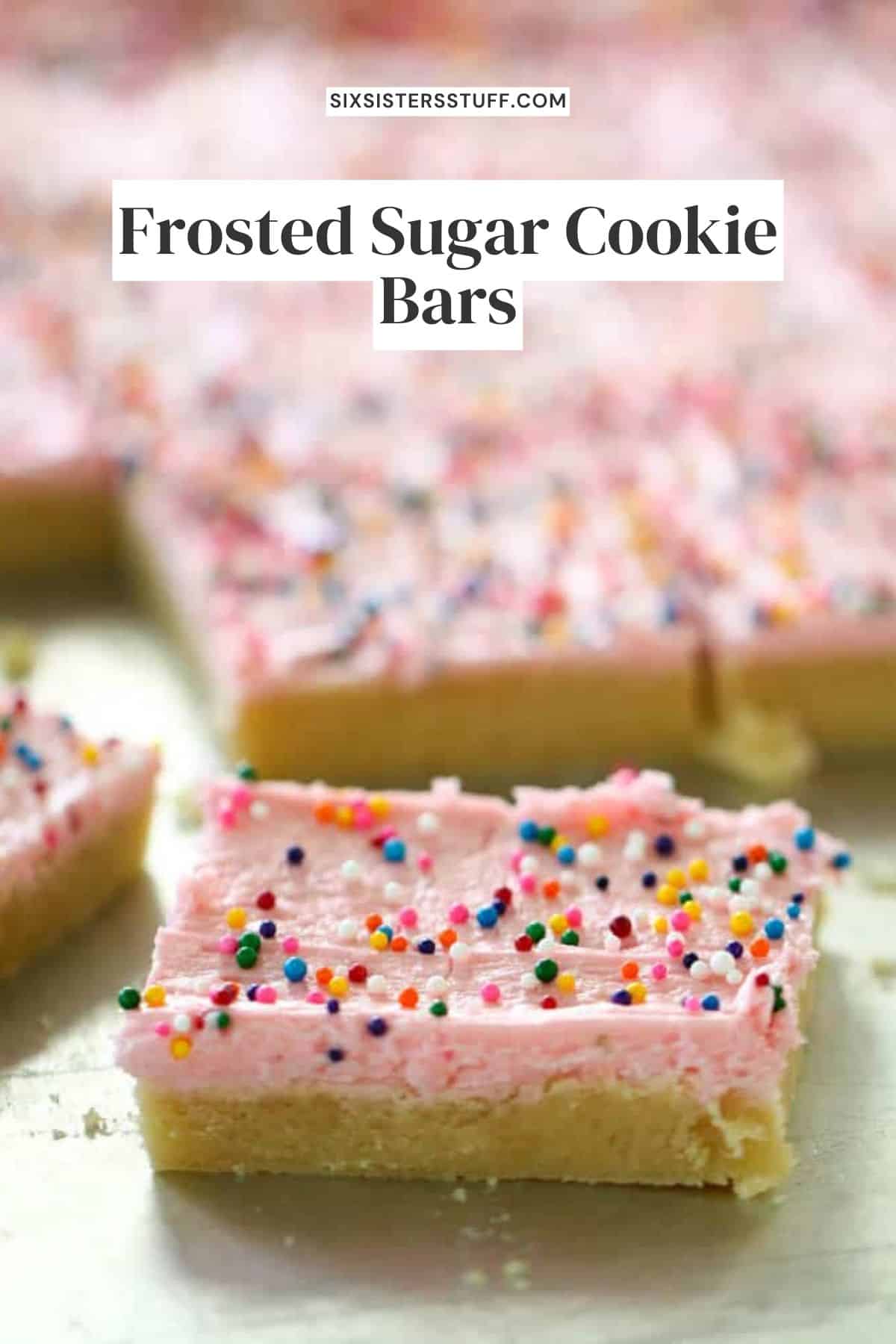 Frosted Sugar Cookie Bars Recipe - Six Sisters' Stuff