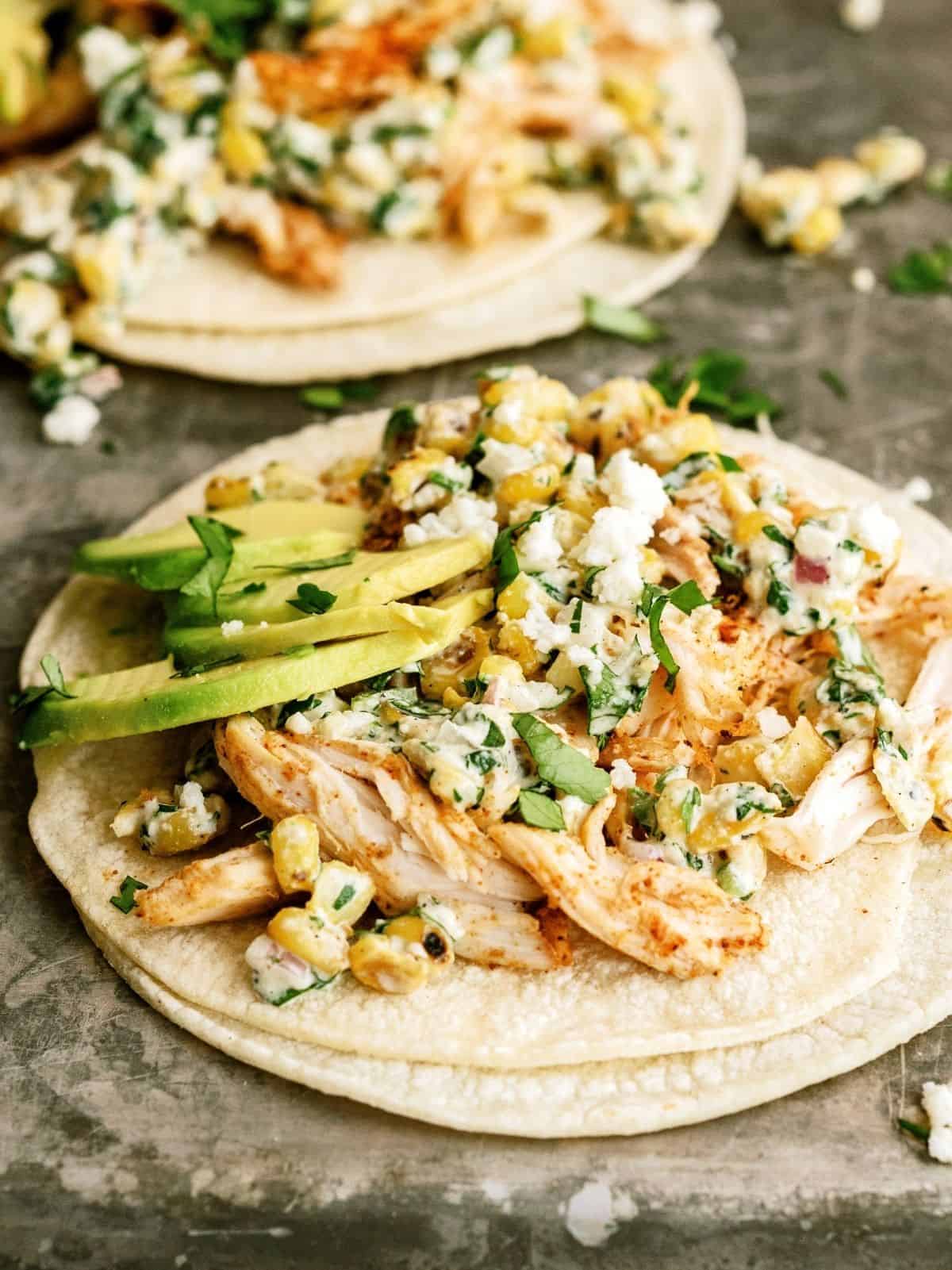 Mexican Street Corn Chicken Tacos Recipe