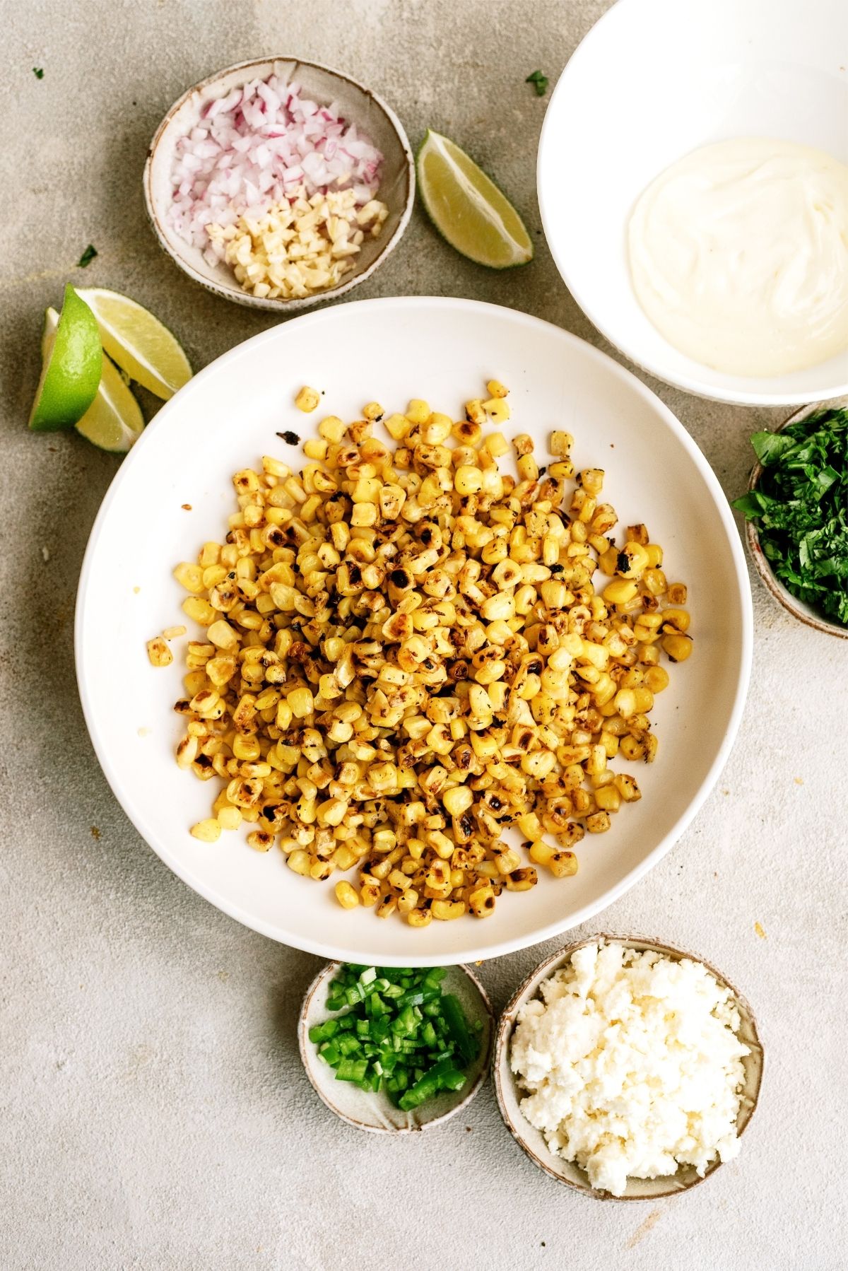 Ingredients needed to make Mexican Street Corn