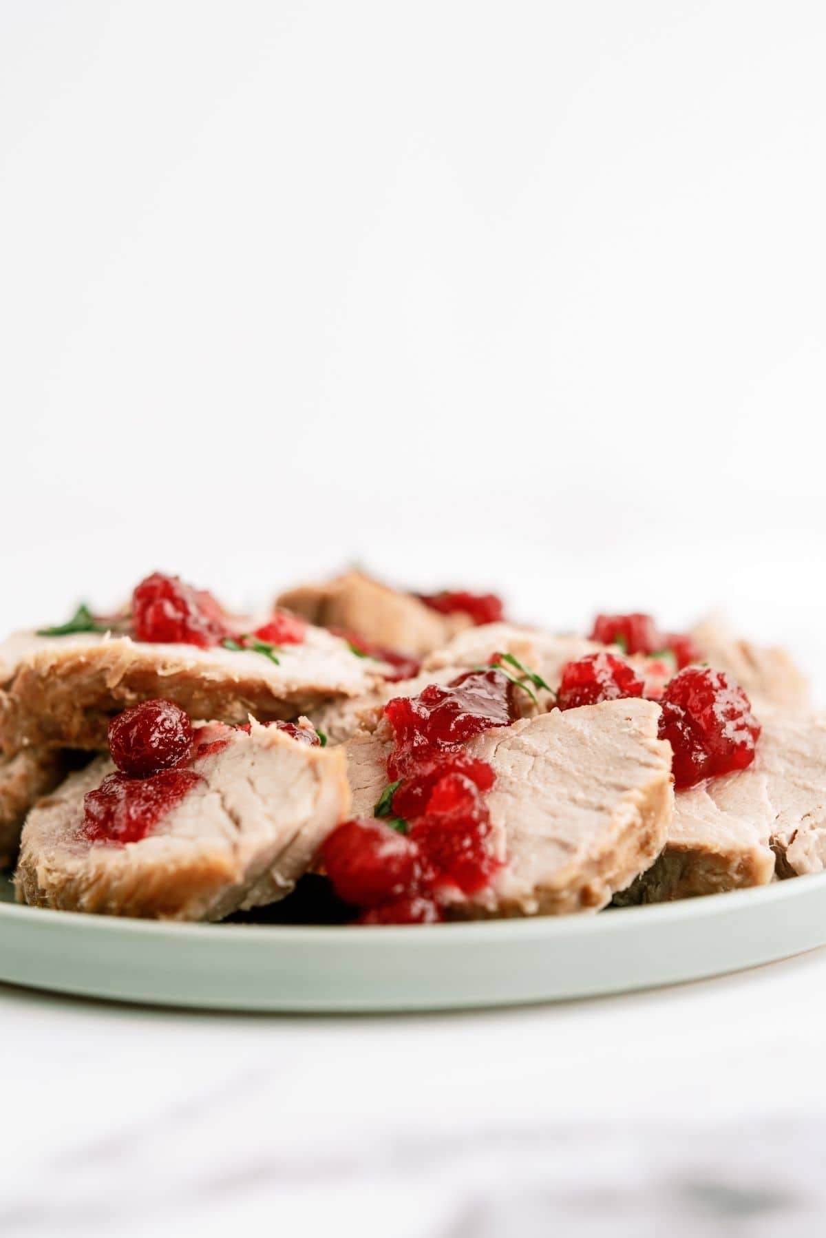 Slow Cooker Cranberry Pork Loin on a plate