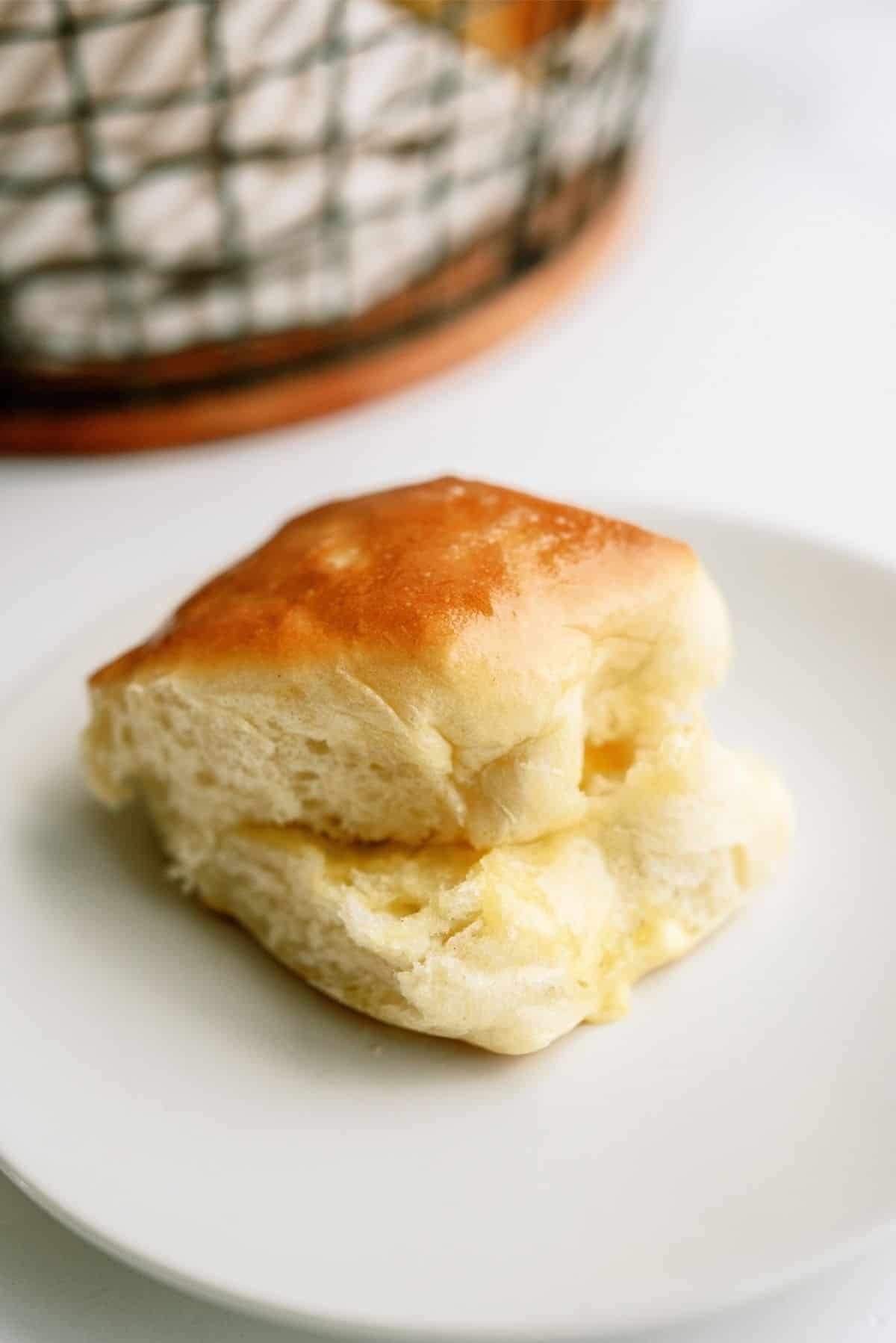 One Texas Roadhouse Rolls Copycat on a plate