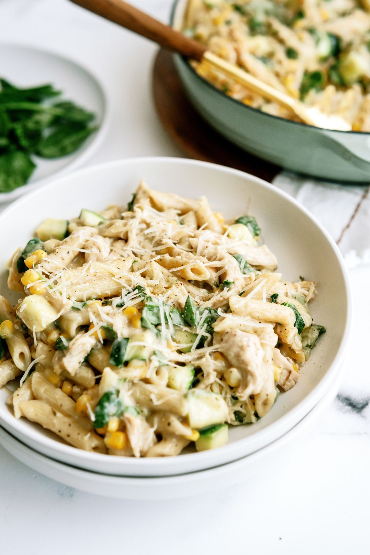 Chicken Pasta Casserole with Corn and Zucchini Recipe