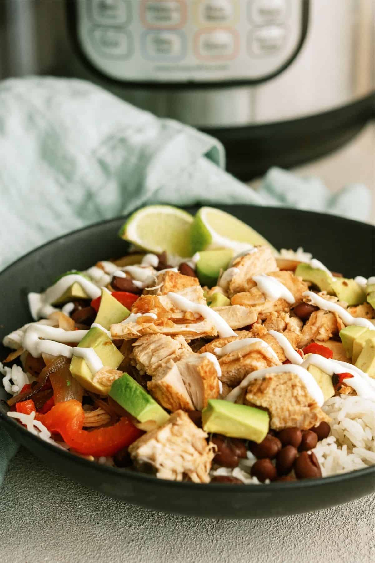 Assembled Copycat Chipotle Chicken Bowl