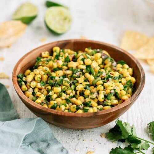 Copycat Chipotle Corn Salsa in a large bowl