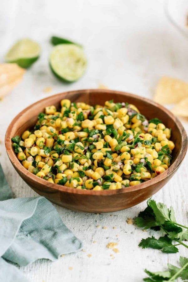 Copycat Chipotle Corn Salsa in a large bowl