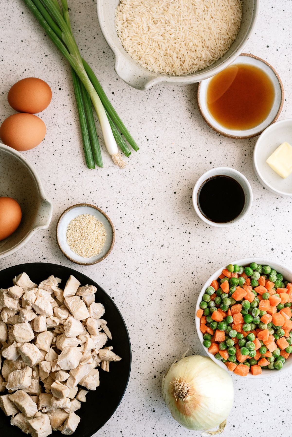 Ingredients for Instant Pot Chicken Fried Rice 