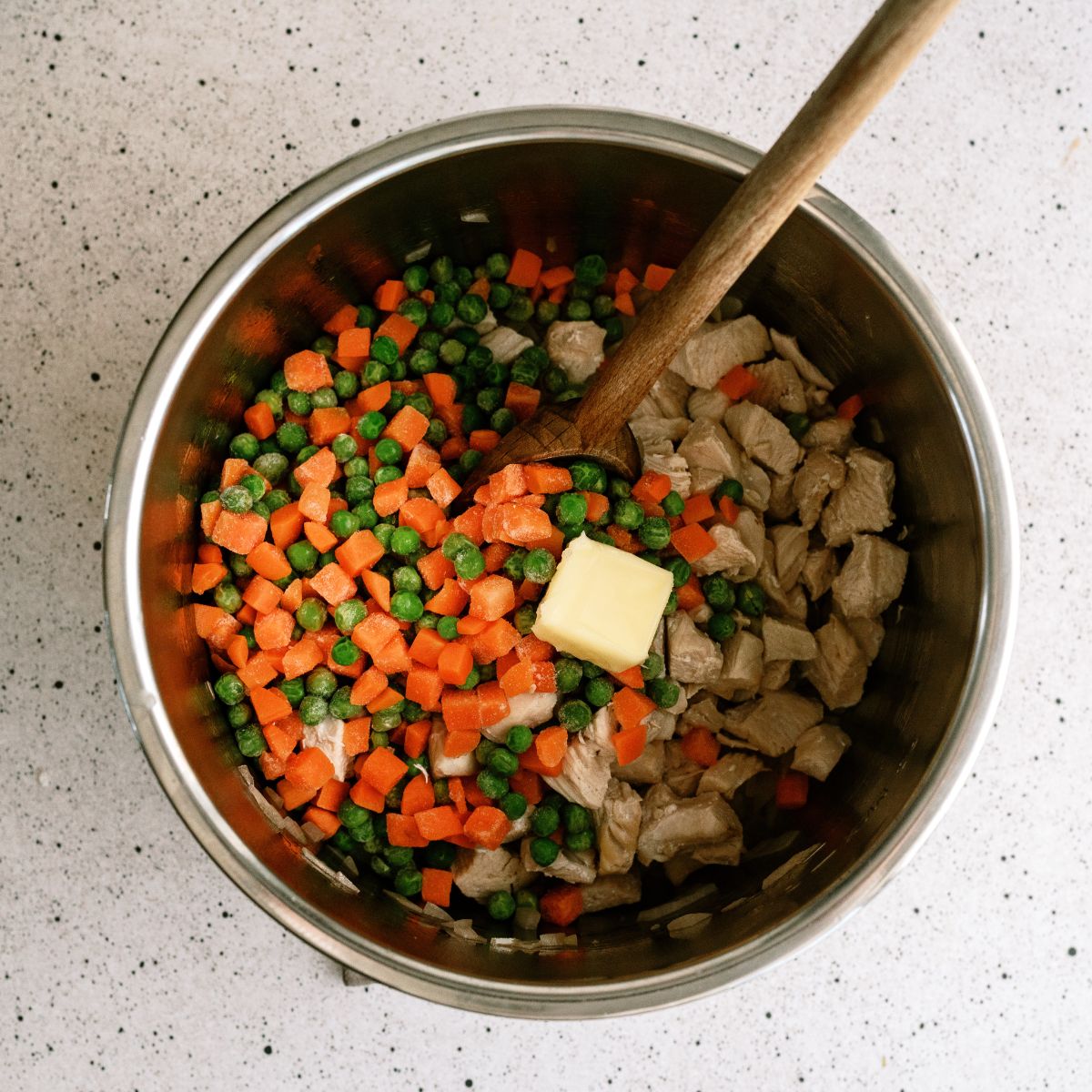 Vegetables and chicken in the Instant Pot
