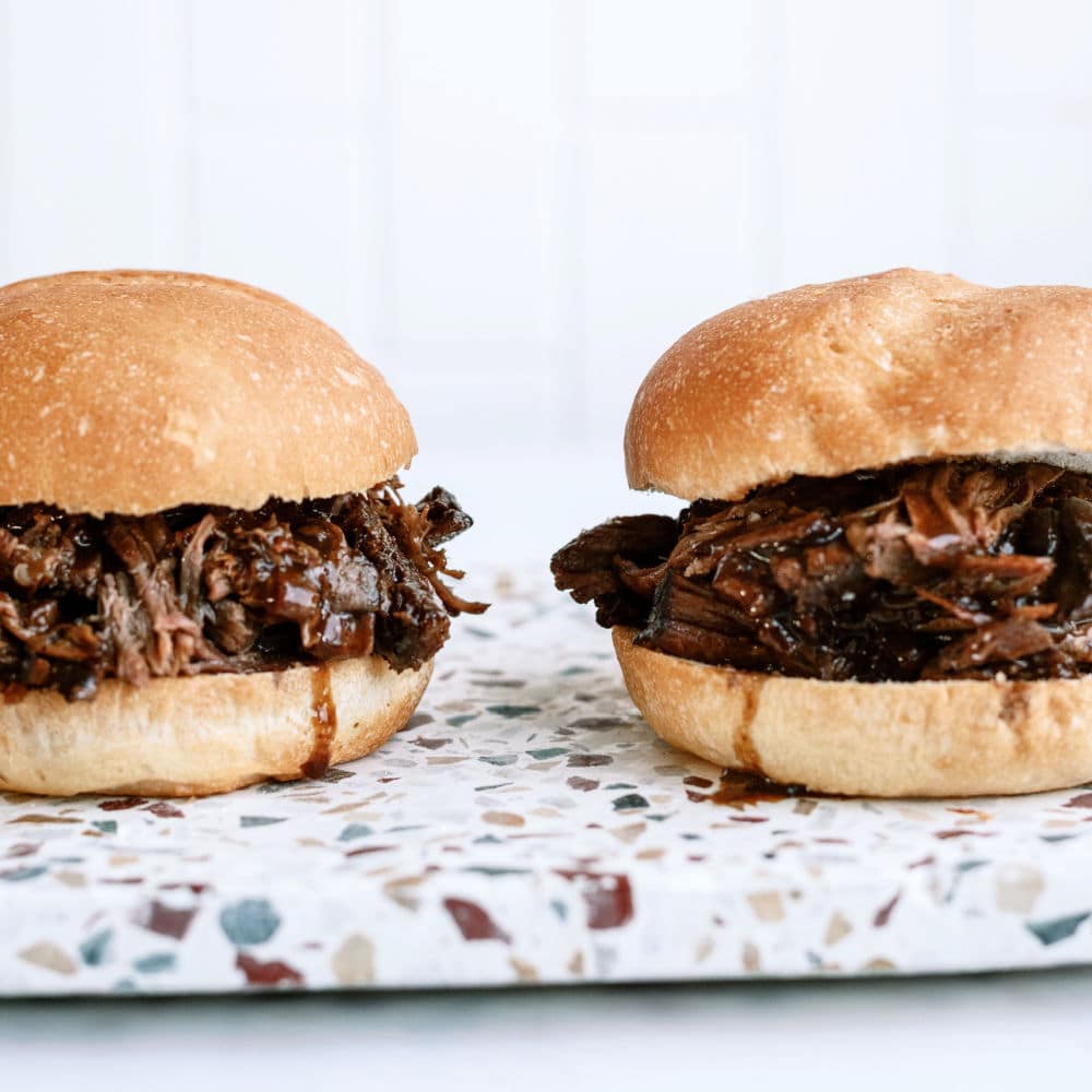 2 Instant Pot Italian Beef Roast Sandwiches