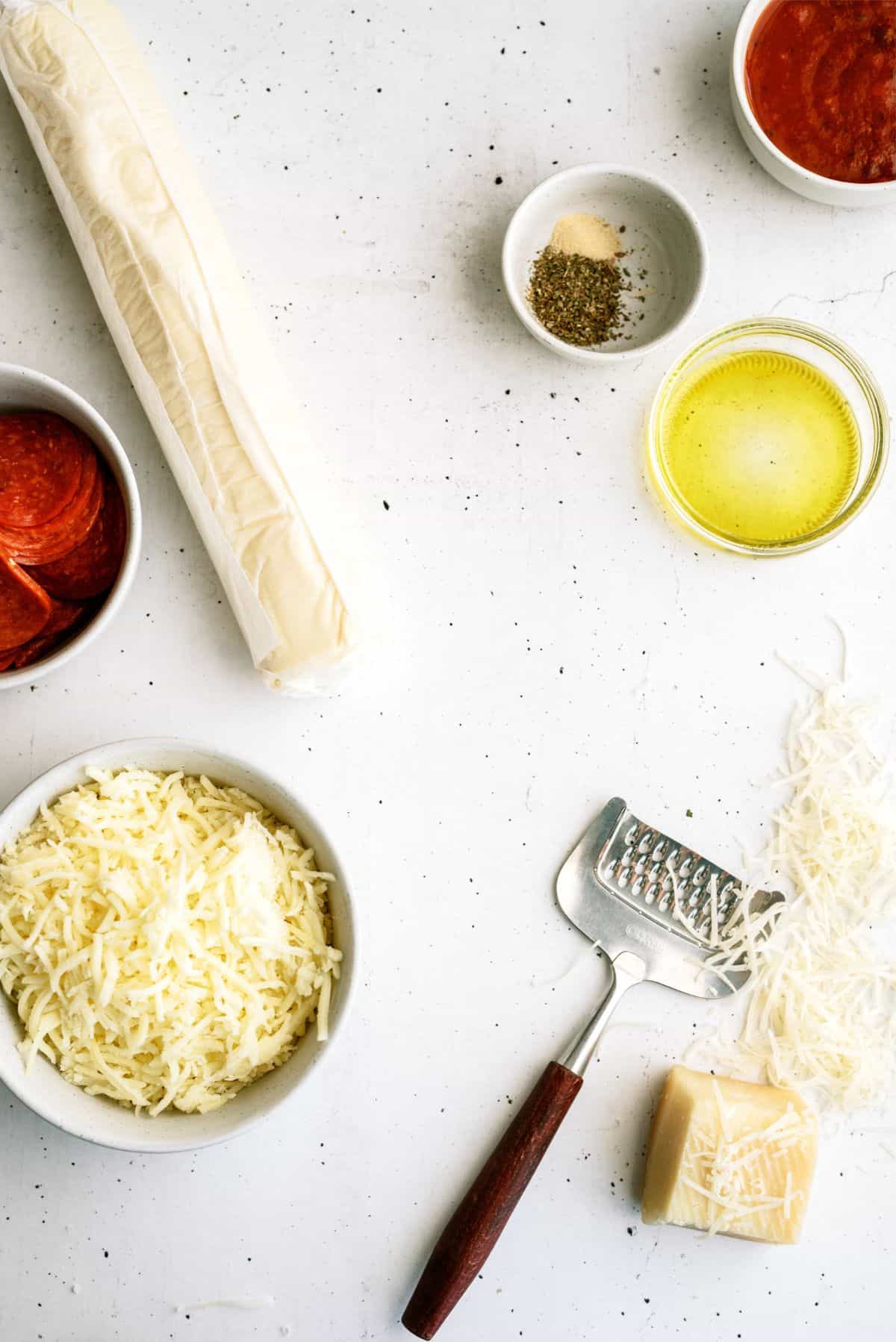 Ingredients needed for Easy Braided Pizza Loaf