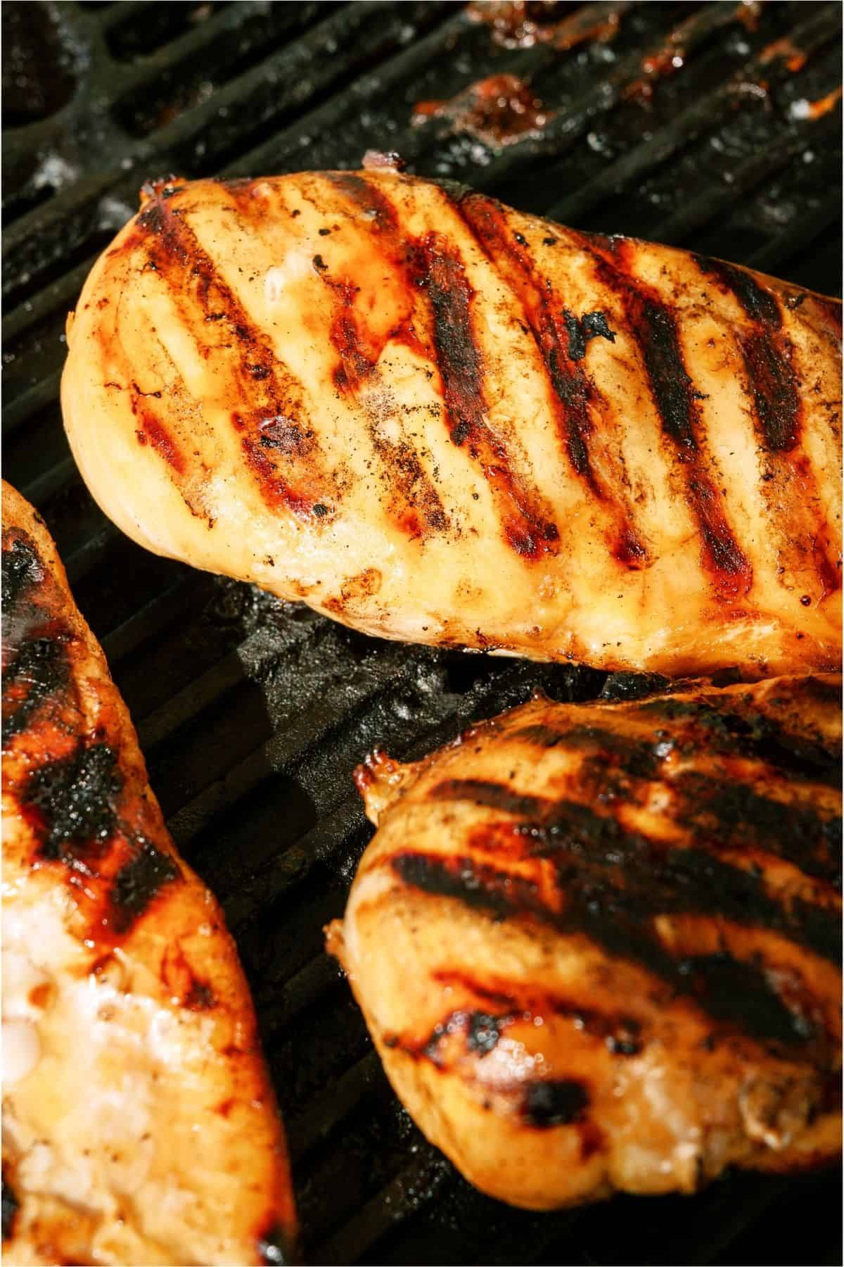 Mom's Grilled 7up Chicken on the grill.